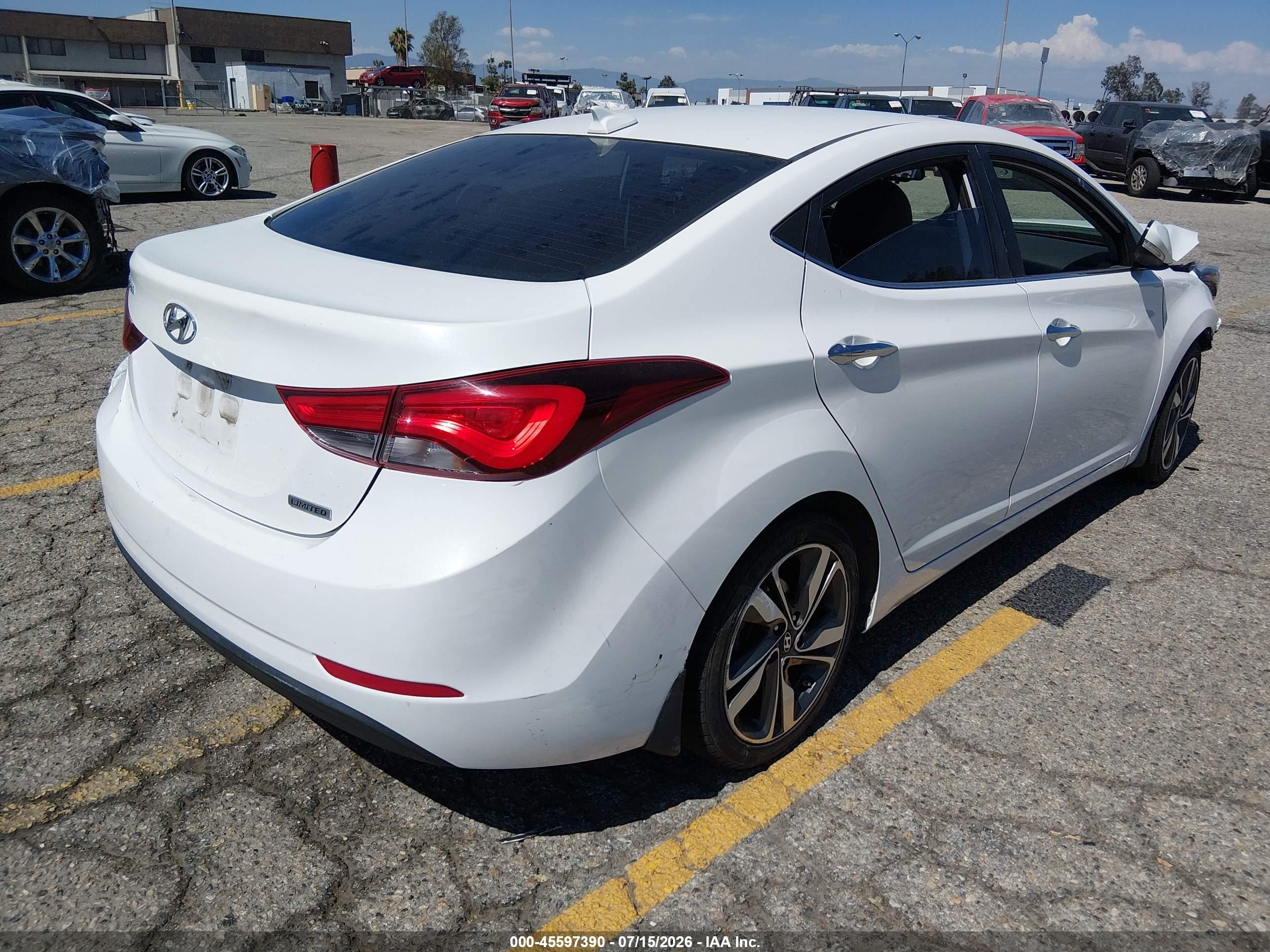 2014 Hyundai Elantra Limited White vin: 5NPDH4AE3EH476328