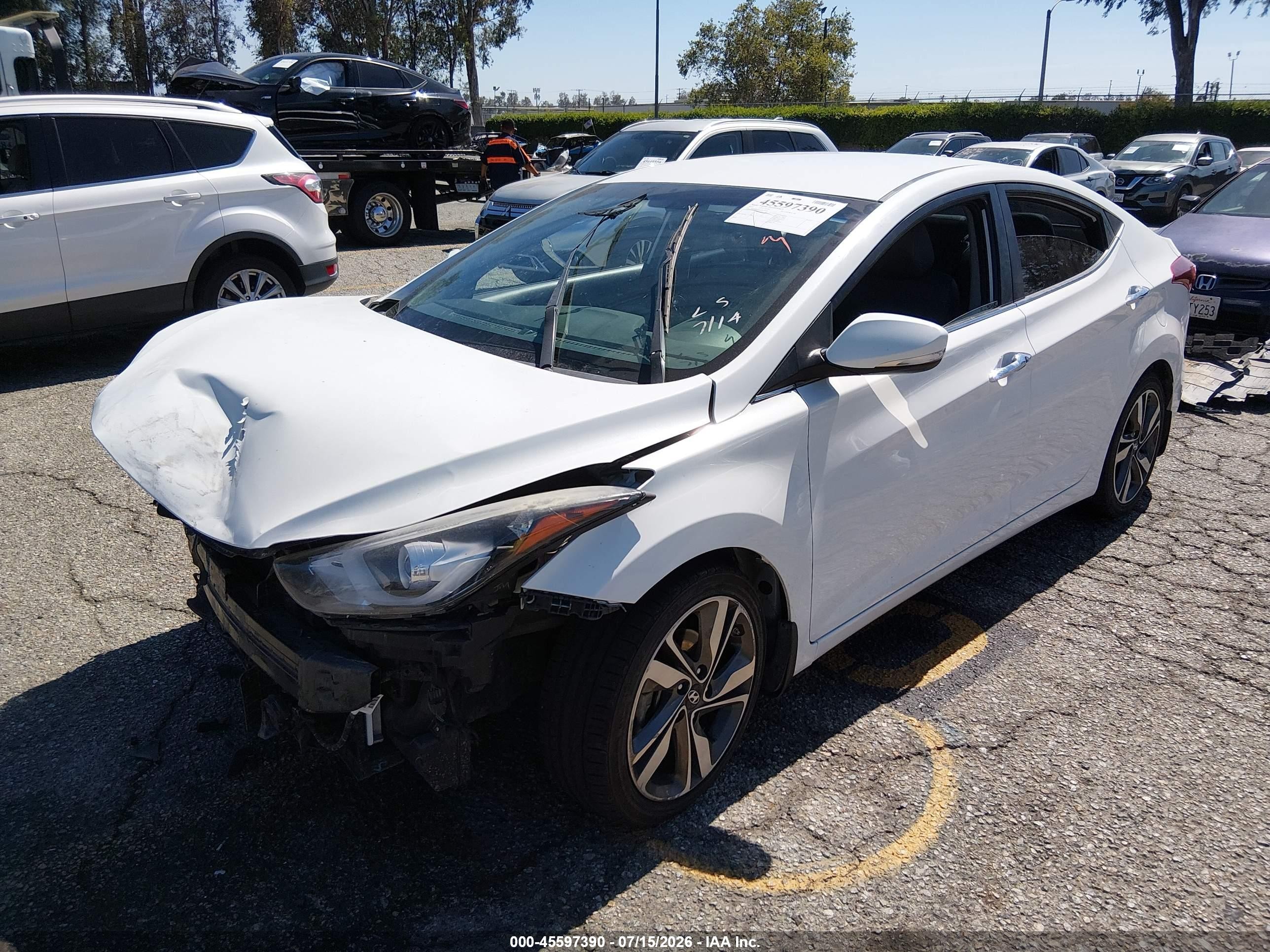 2014 Hyundai Elantra Limited White vin: 5NPDH4AE3EH476328