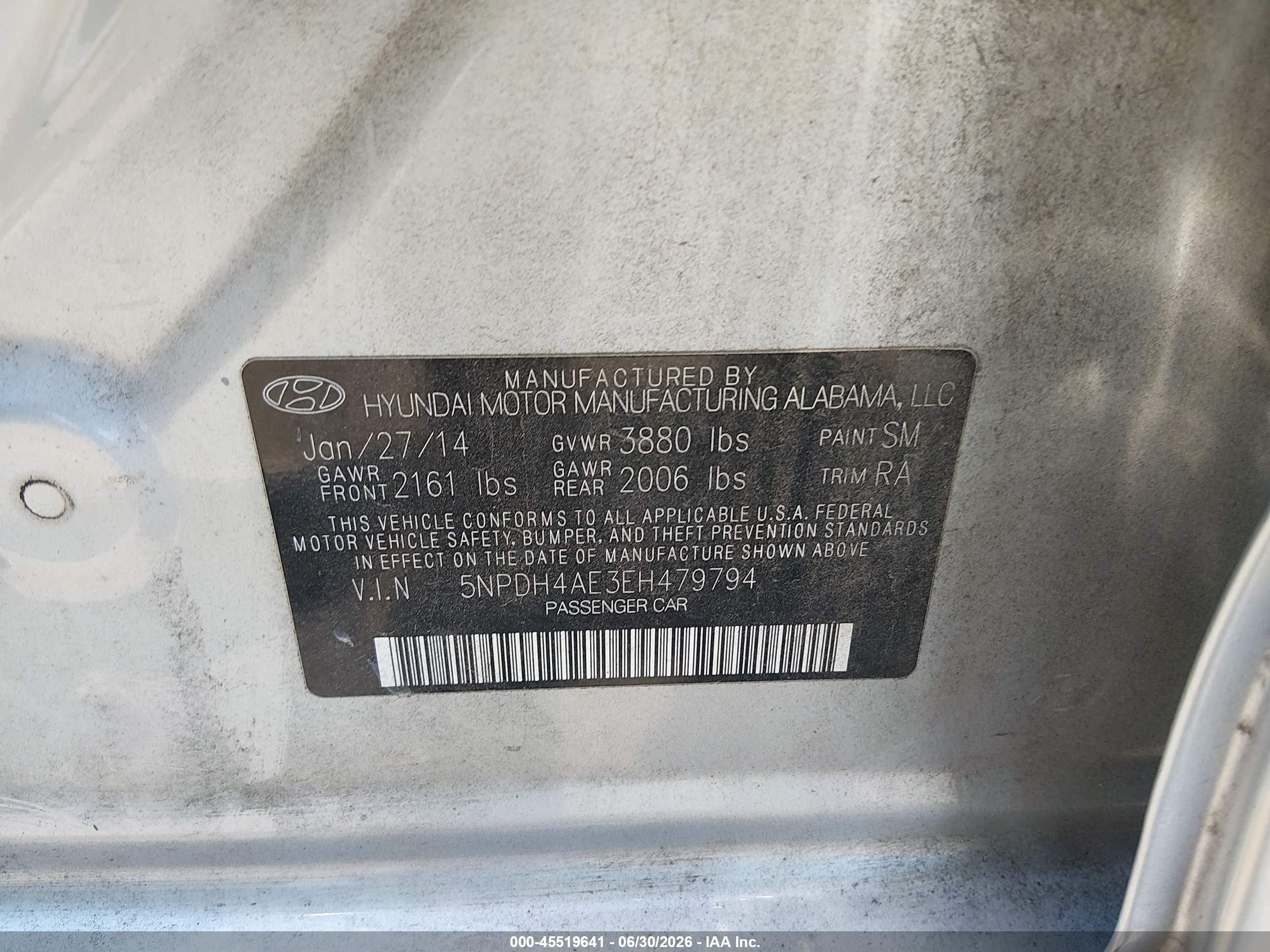 2014 Hyundai Elantra Se Silver vin: 5NPDH4AE3EH479794