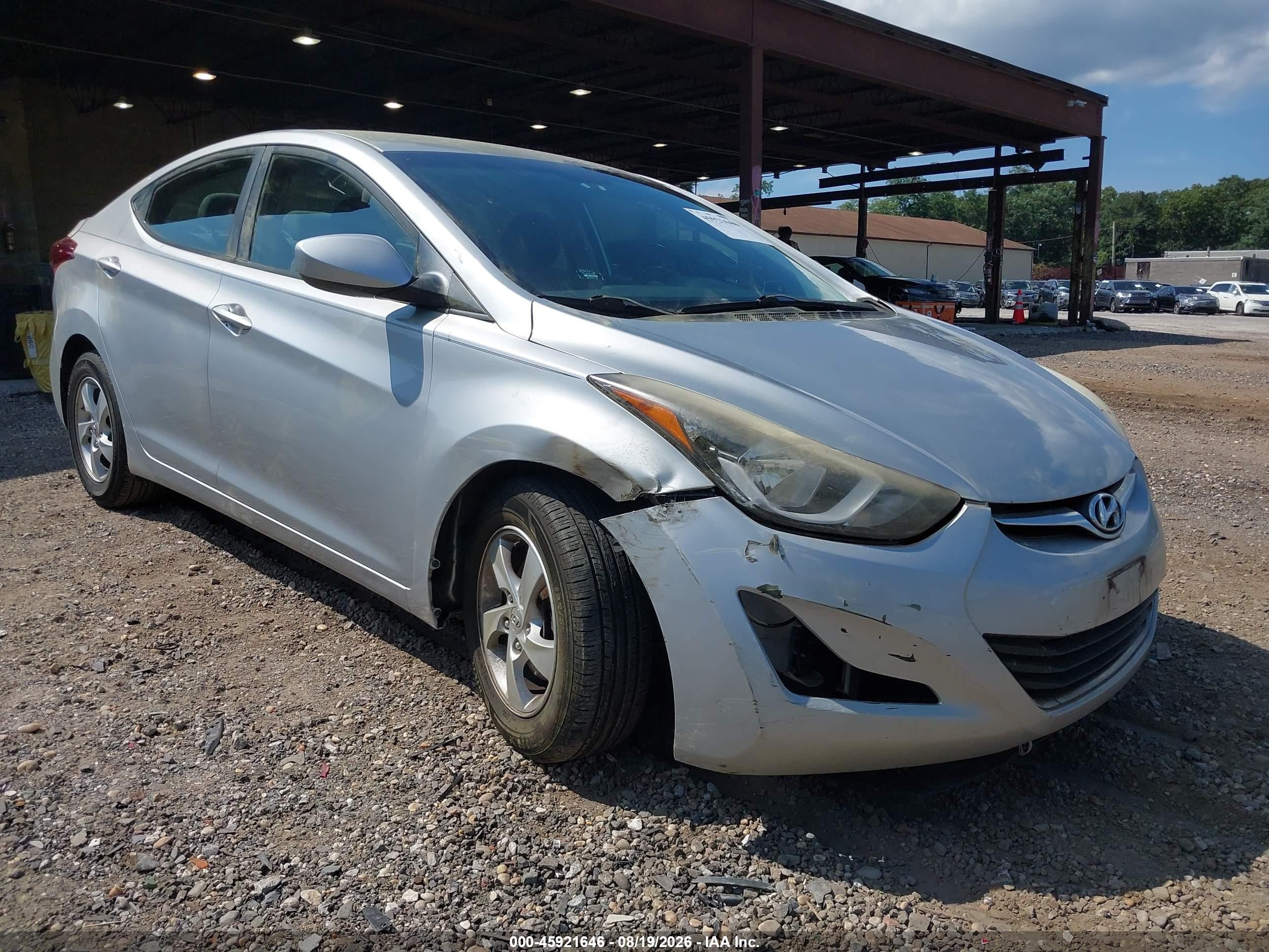 2014 Hyundai Elantra Se Gray vin: 5NPDH4AE3EH480475