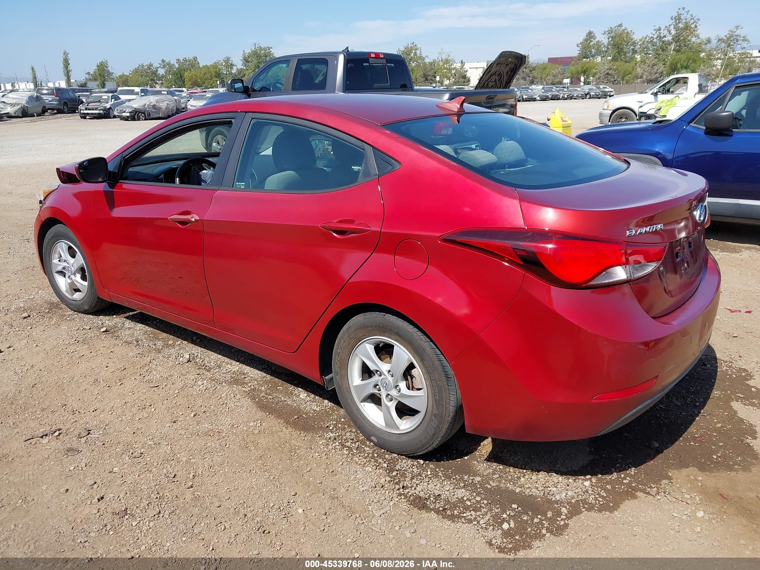 2014 Hyundai Elantra Se Red vin: 5NPDH4AE3EH486020