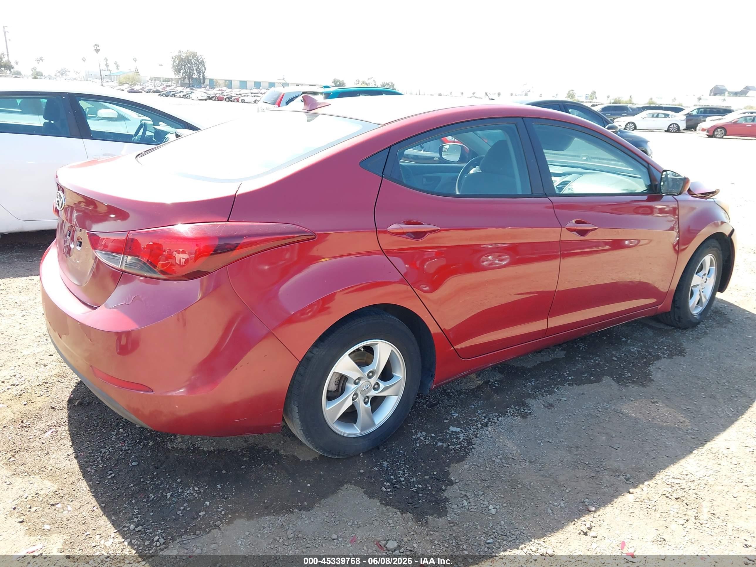2014 Hyundai Elantra Se Red vin: 5NPDH4AE3EH486020