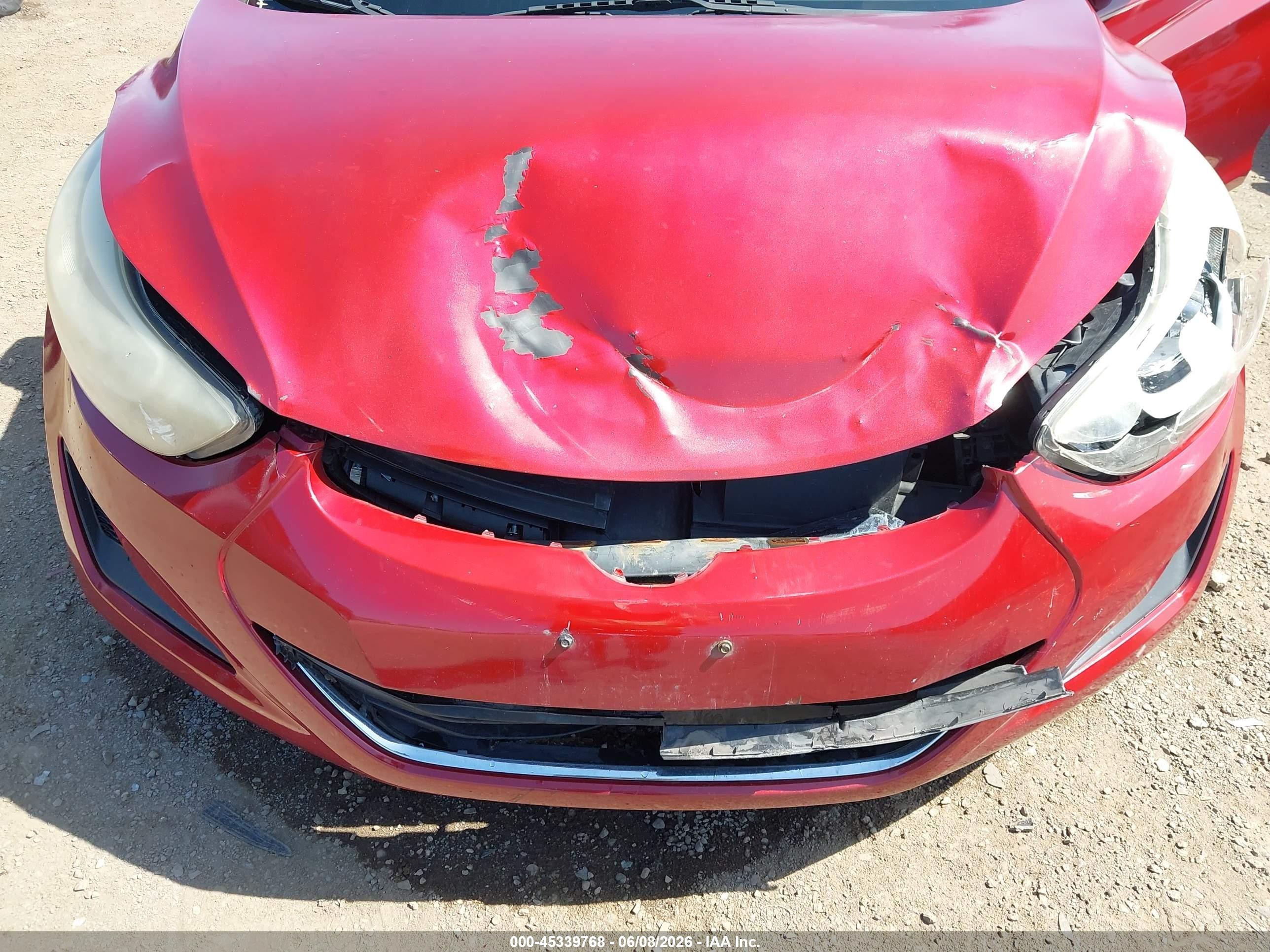 2014 Hyundai Elantra Se Red vin: 5NPDH4AE3EH486020