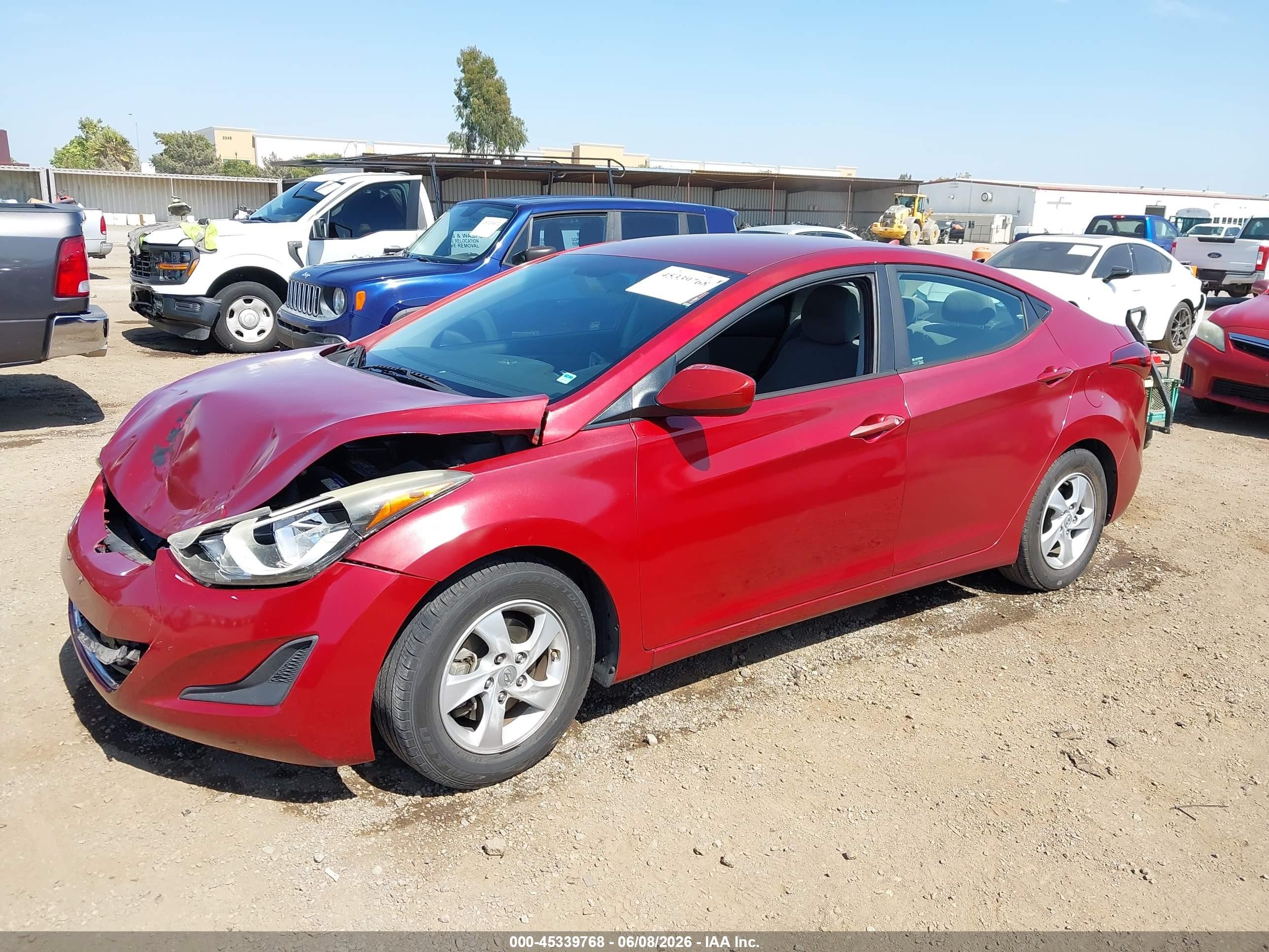 2014 Hyundai Elantra Se Red vin: 5NPDH4AE3EH486020