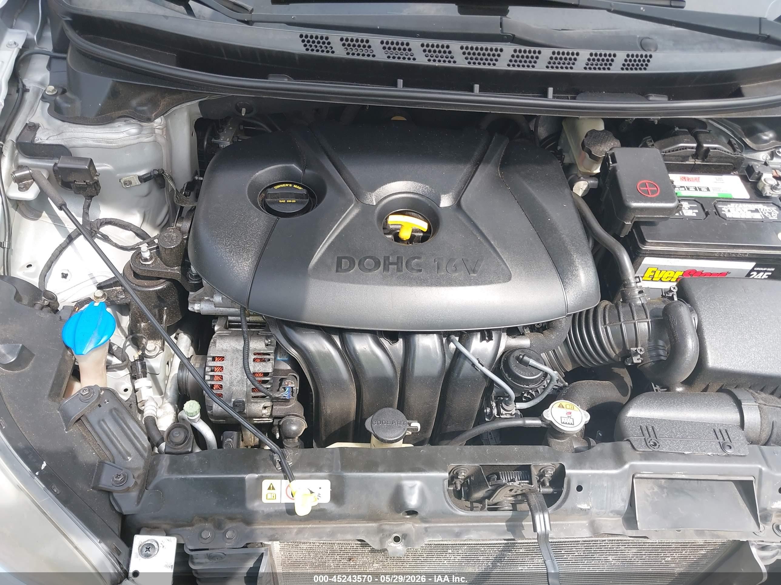 2014 Hyundai Elantra Se Silver vin: 5NPDH4AE3EH498913
