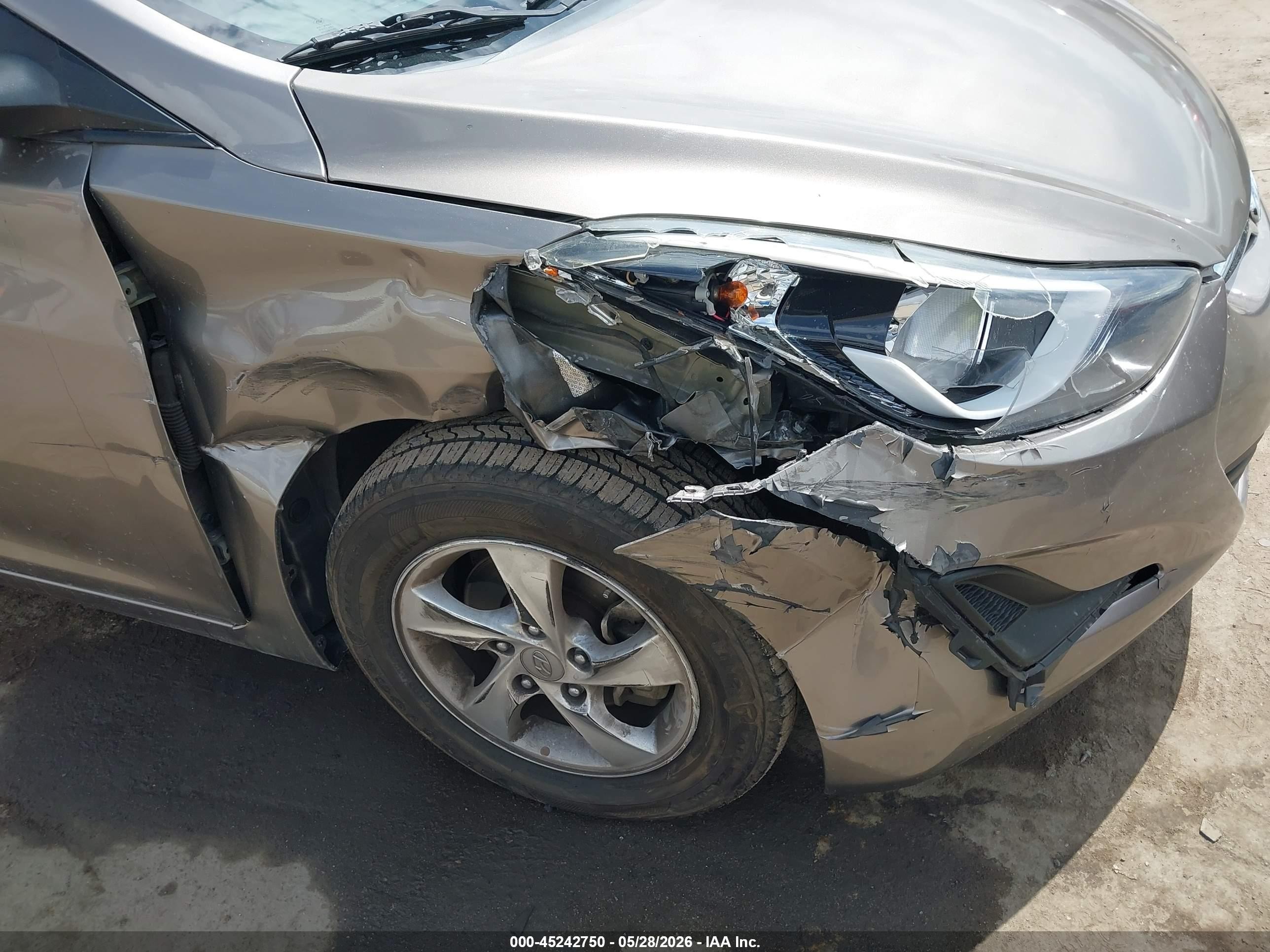 2014 Hyundai Elantra Se Beige vin: 5NPDH4AE3EH504905