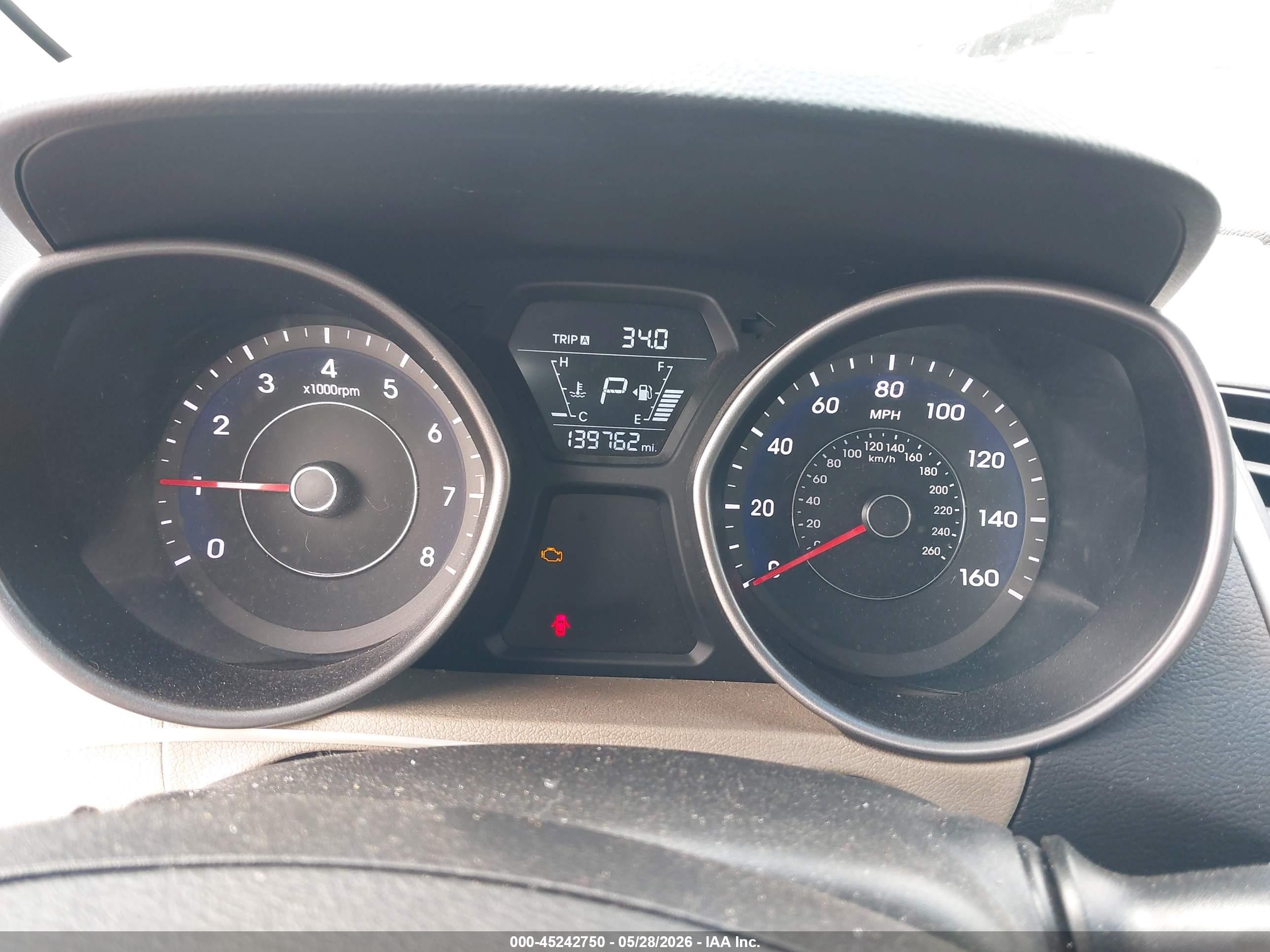 2014 Hyundai Elantra Se Beige vin: 5NPDH4AE3EH504905