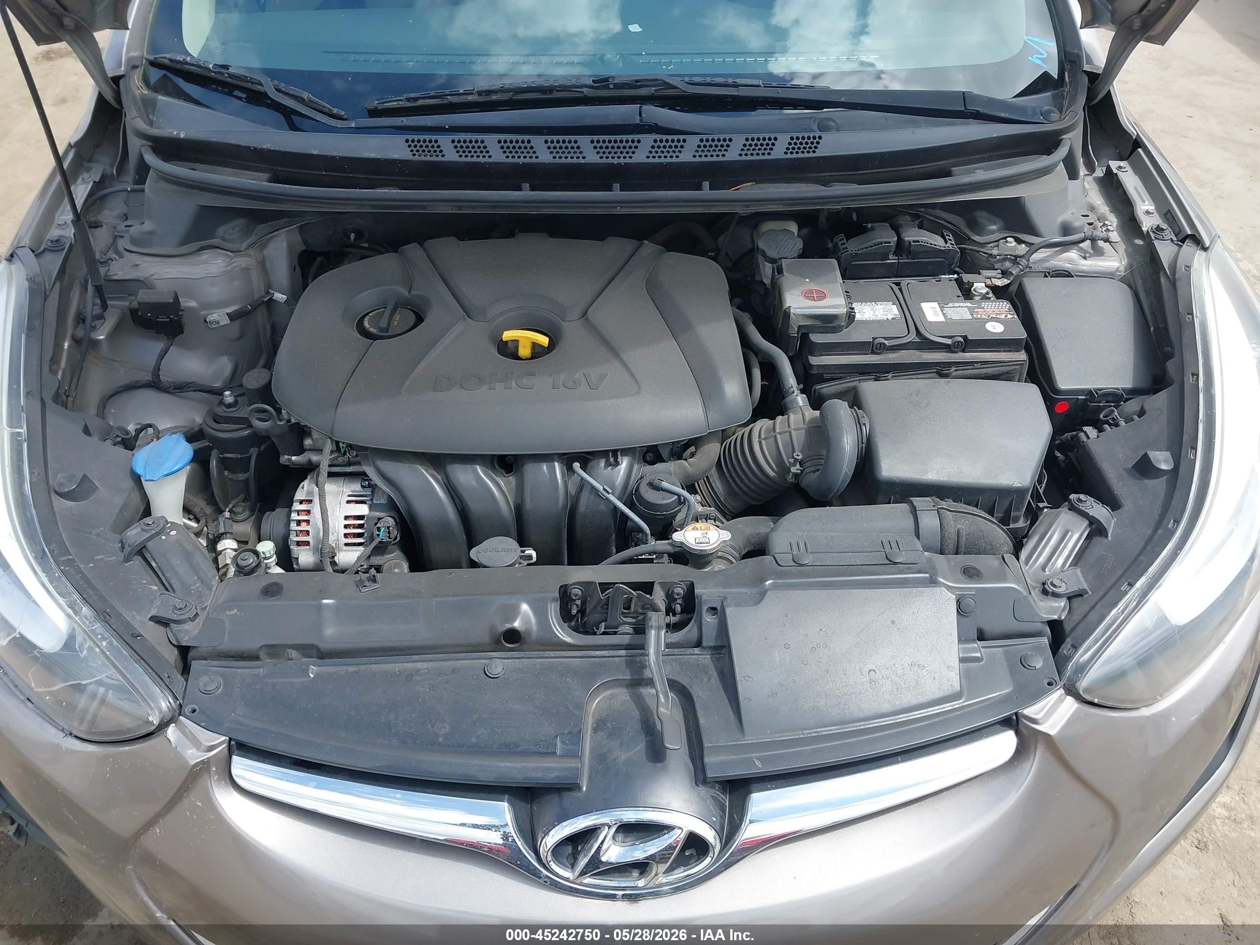 2014 Hyundai Elantra Se Beige vin: 5NPDH4AE3EH504905