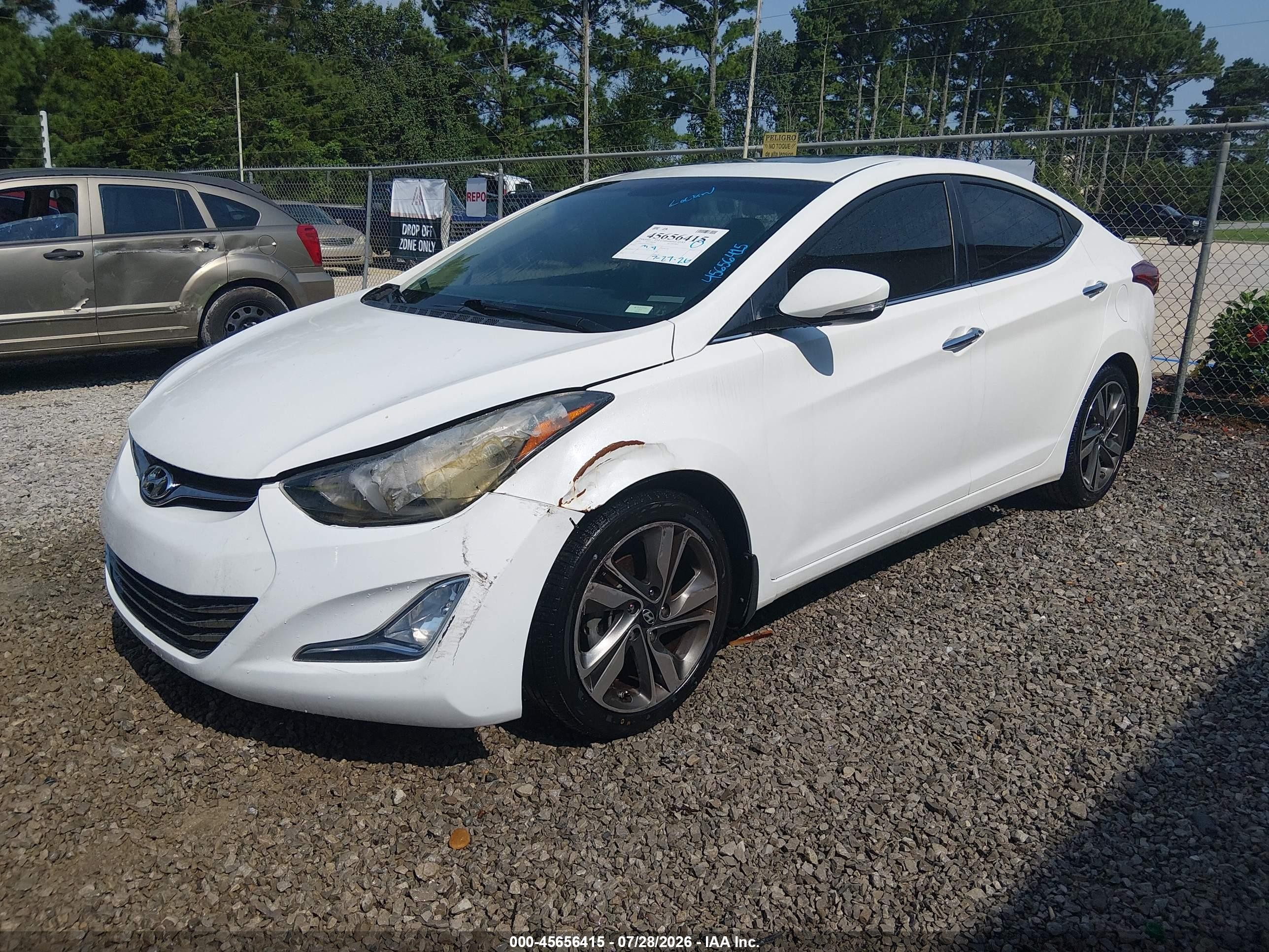2014 Hyundai Elantra Limited White vin: 5NPDH4AE3EH510221