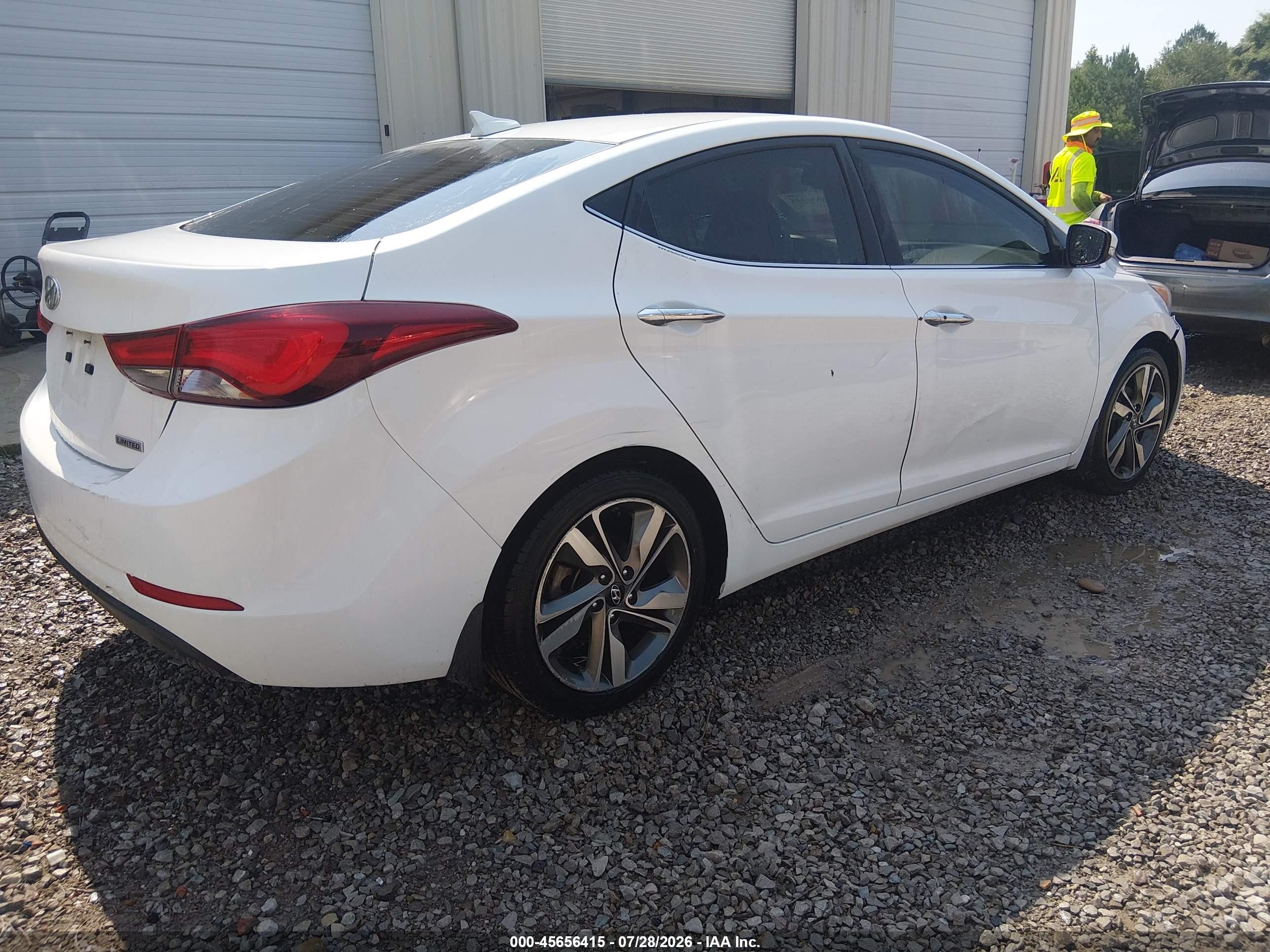 2014 Hyundai Elantra Limited White vin: 5NPDH4AE3EH510221