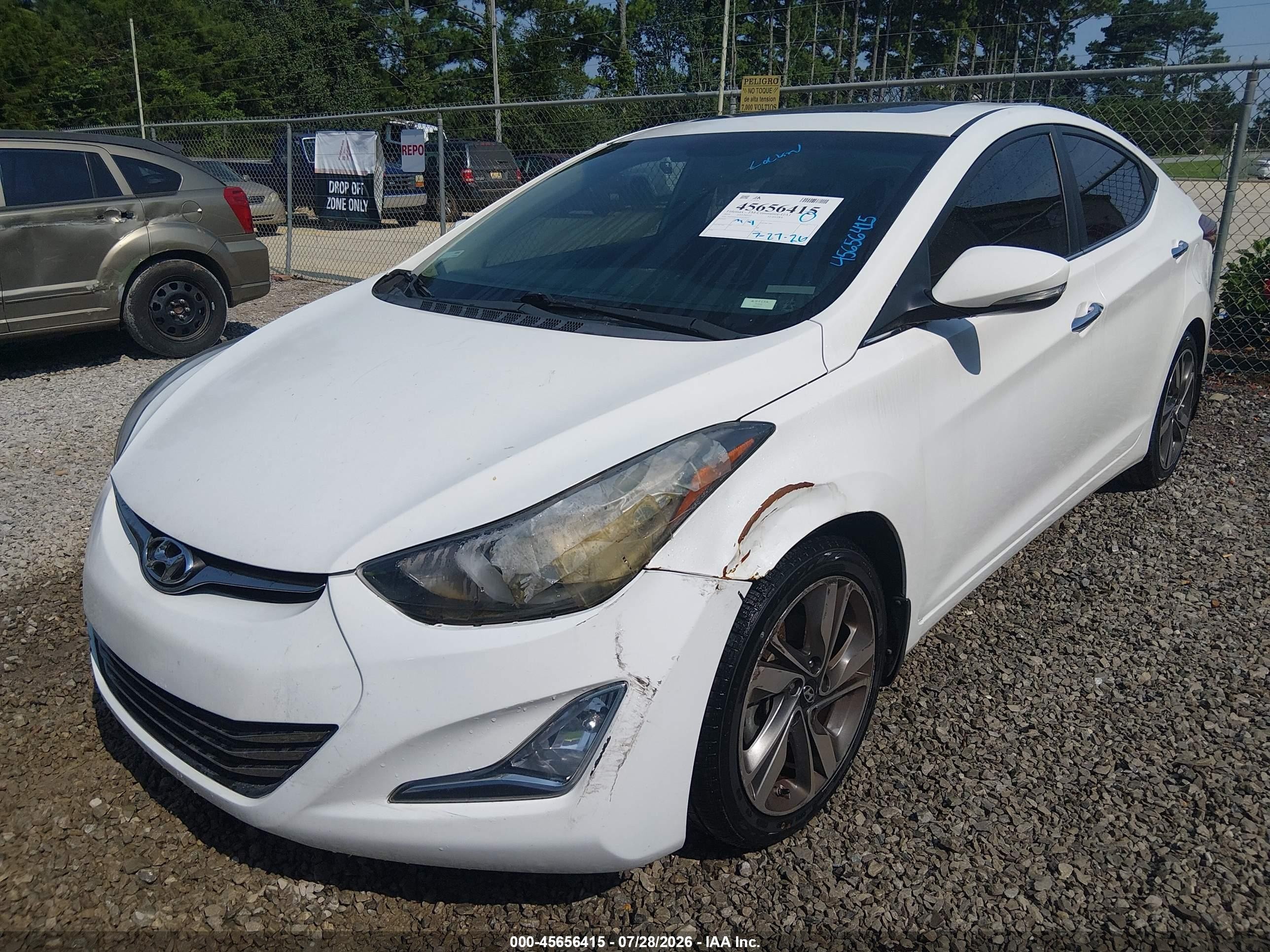 2014 Hyundai Elantra Limited White vin: 5NPDH4AE3EH510221