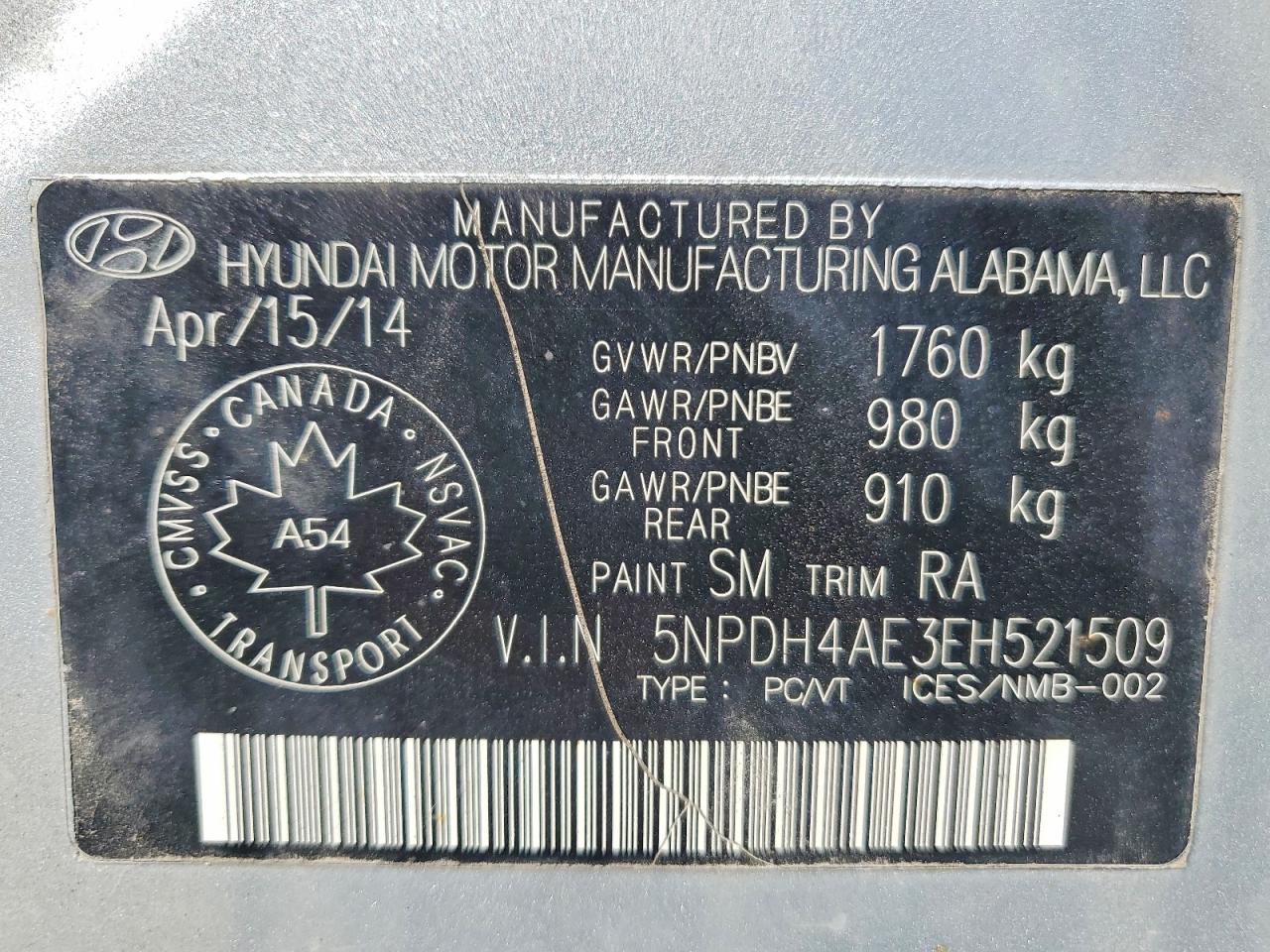 2014 Hyundai Elantra Se Silver vin: 5NPDH4AE3EH521509