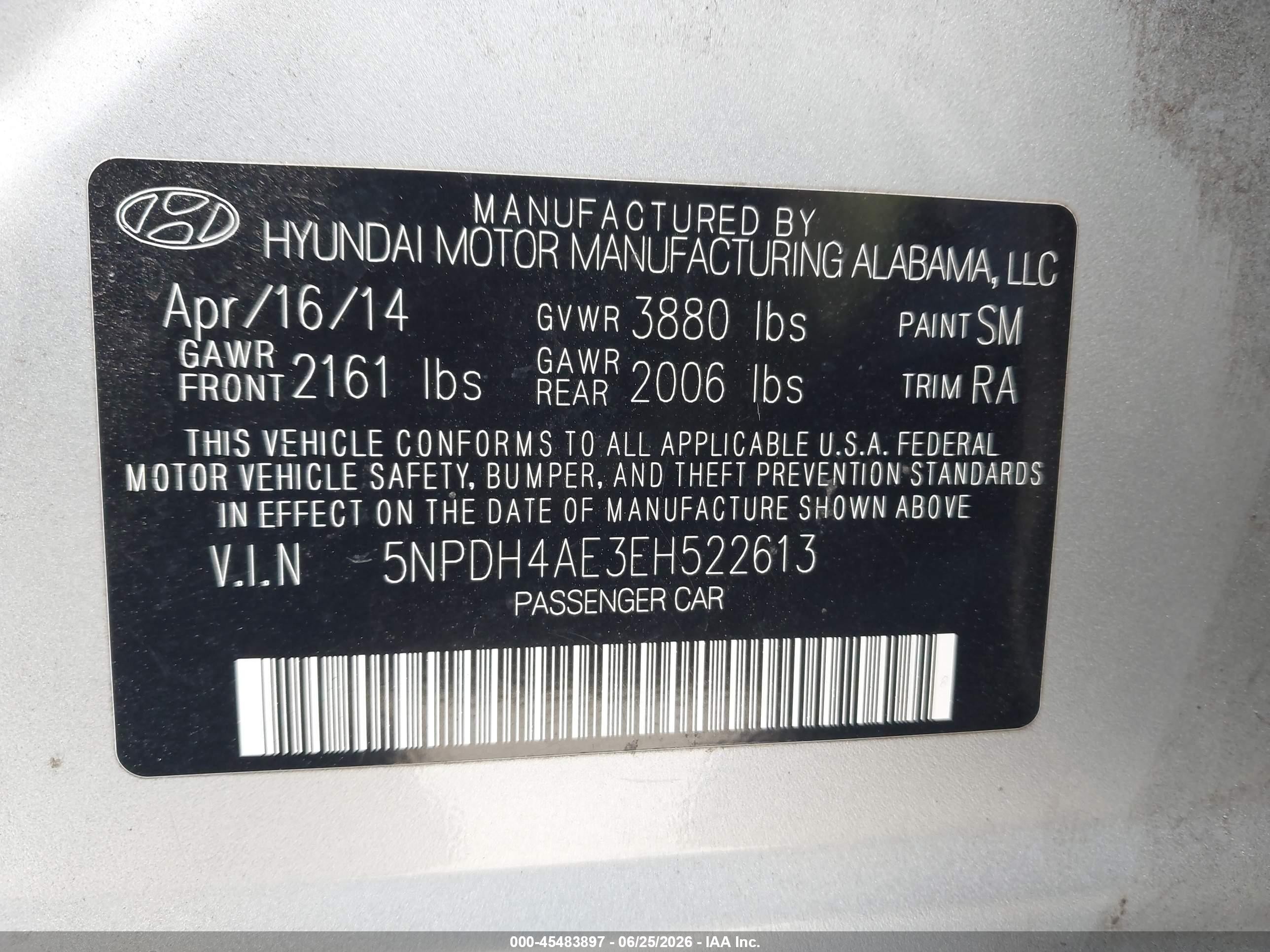 2014 Hyundai Elantra Se Silver vin: 5NPDH4AE3EH522613