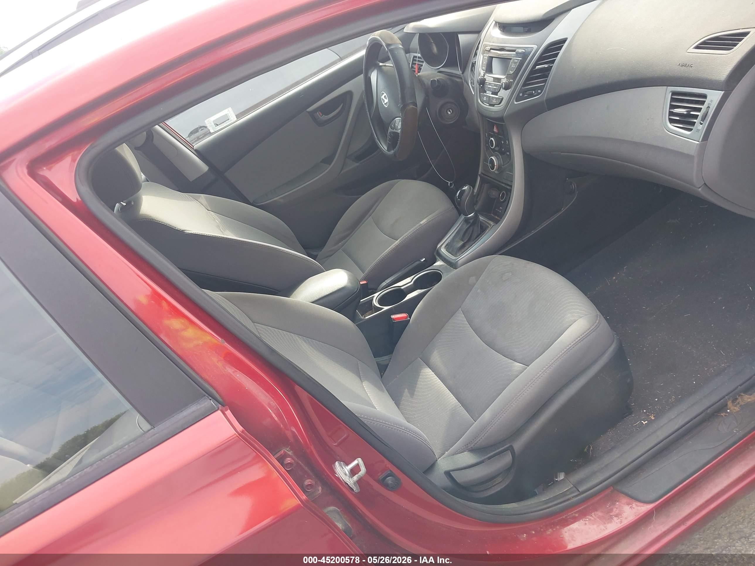 2014 Hyundai Elantra Se Red vin: 5NPDH4AE3EH530131
