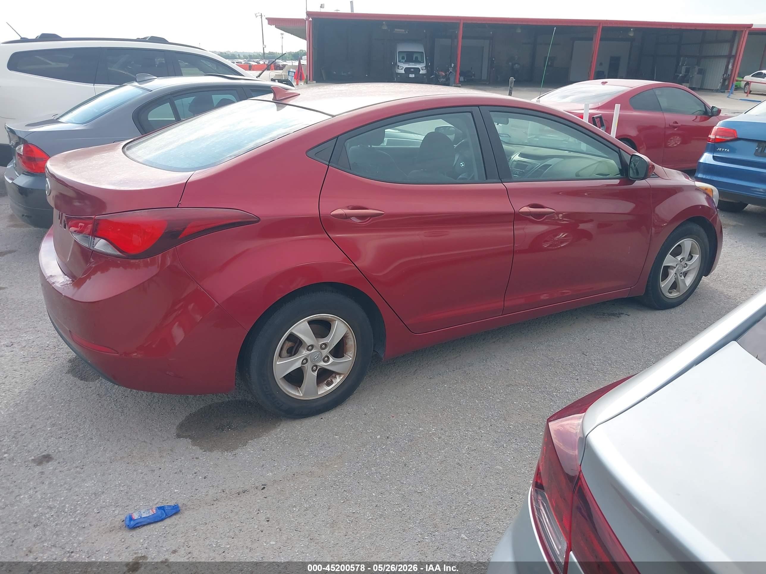 2014 Hyundai Elantra Se Red vin: 5NPDH4AE3EH530131