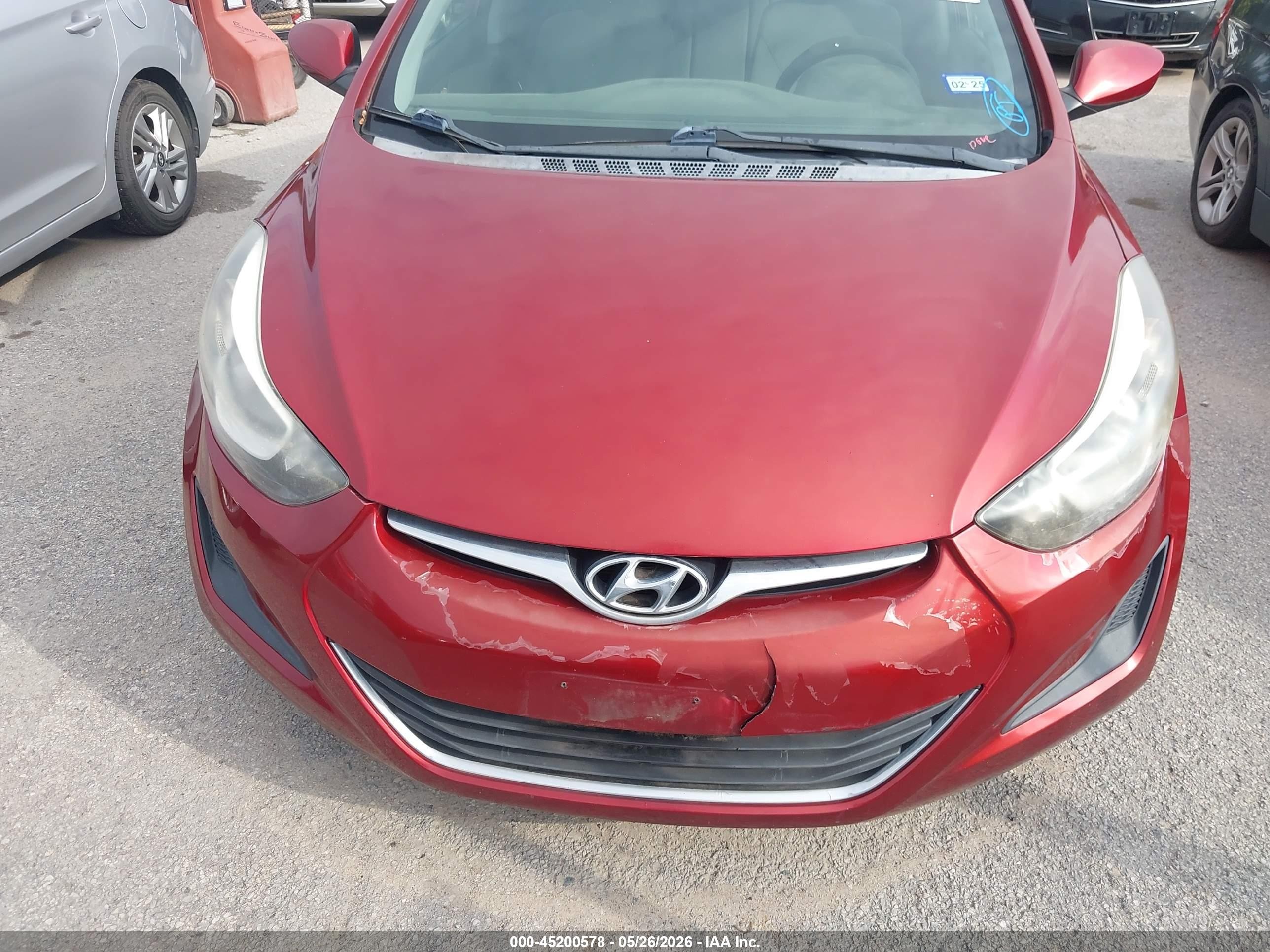2014 Hyundai Elantra Se Red vin: 5NPDH4AE3EH530131