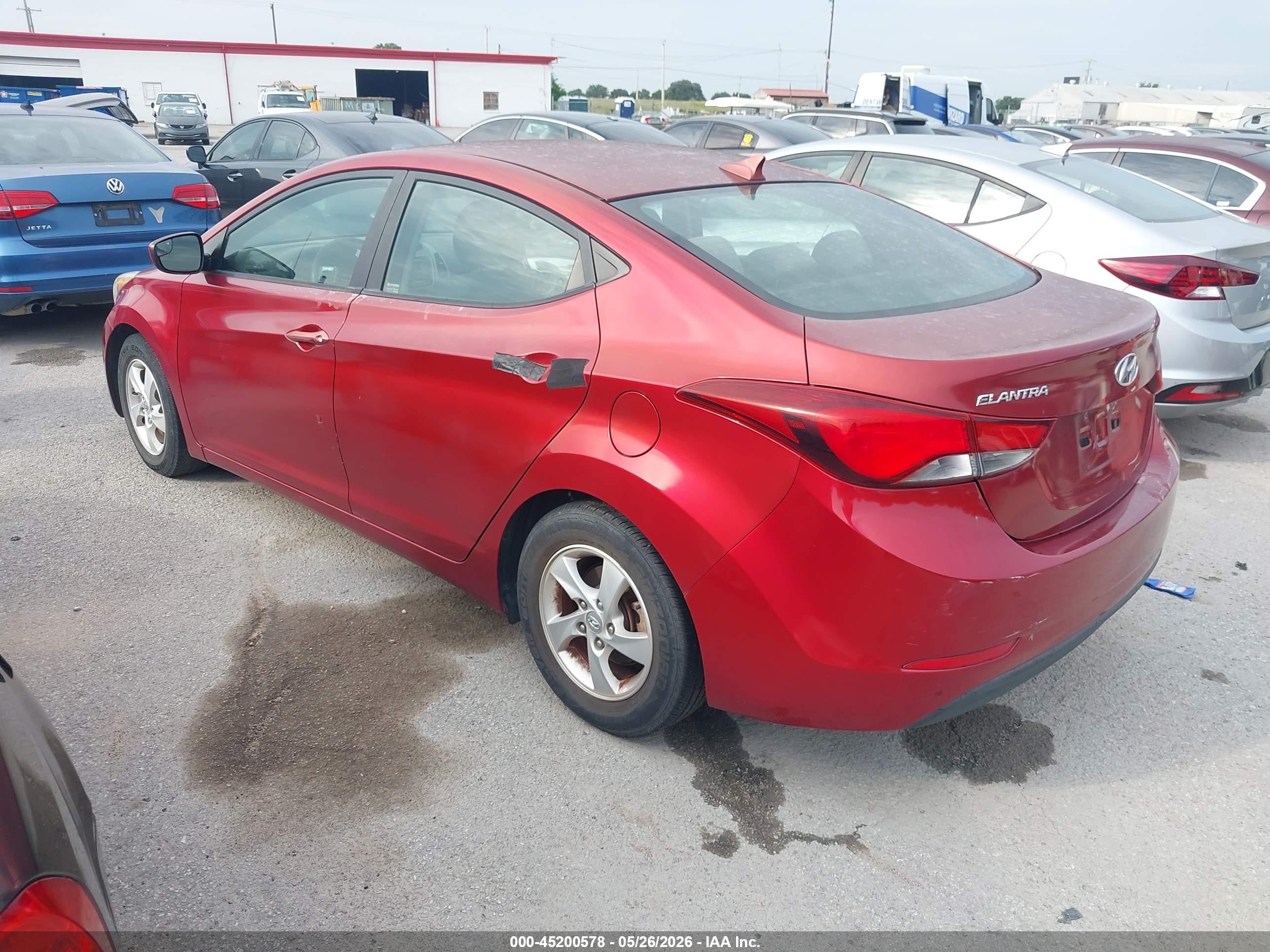 2014 Hyundai Elantra Se Red vin: 5NPDH4AE3EH530131