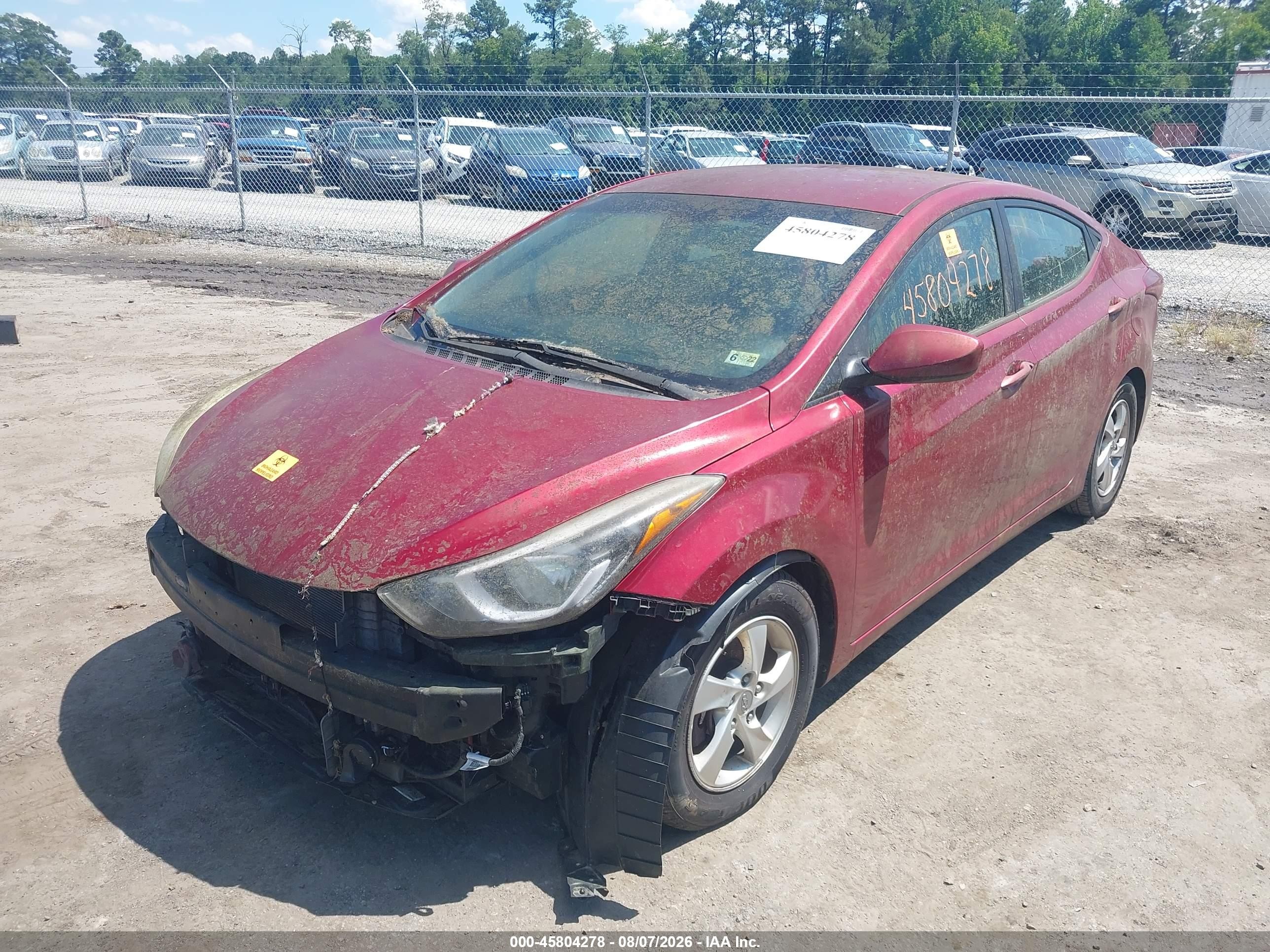 2015 Hyundai Elantra Se Красный vin: 5NPDH4AE3FH573479