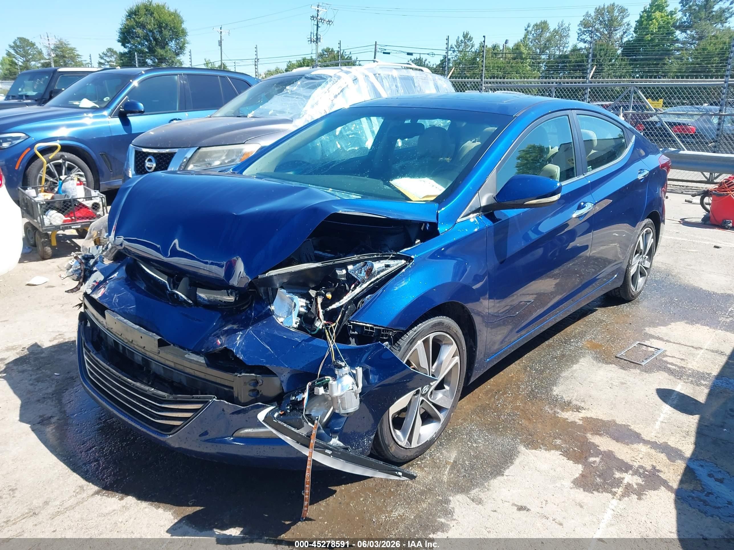 2015 Hyundai Elantra Limited Blue vin: 5NPDH4AE3FH574065