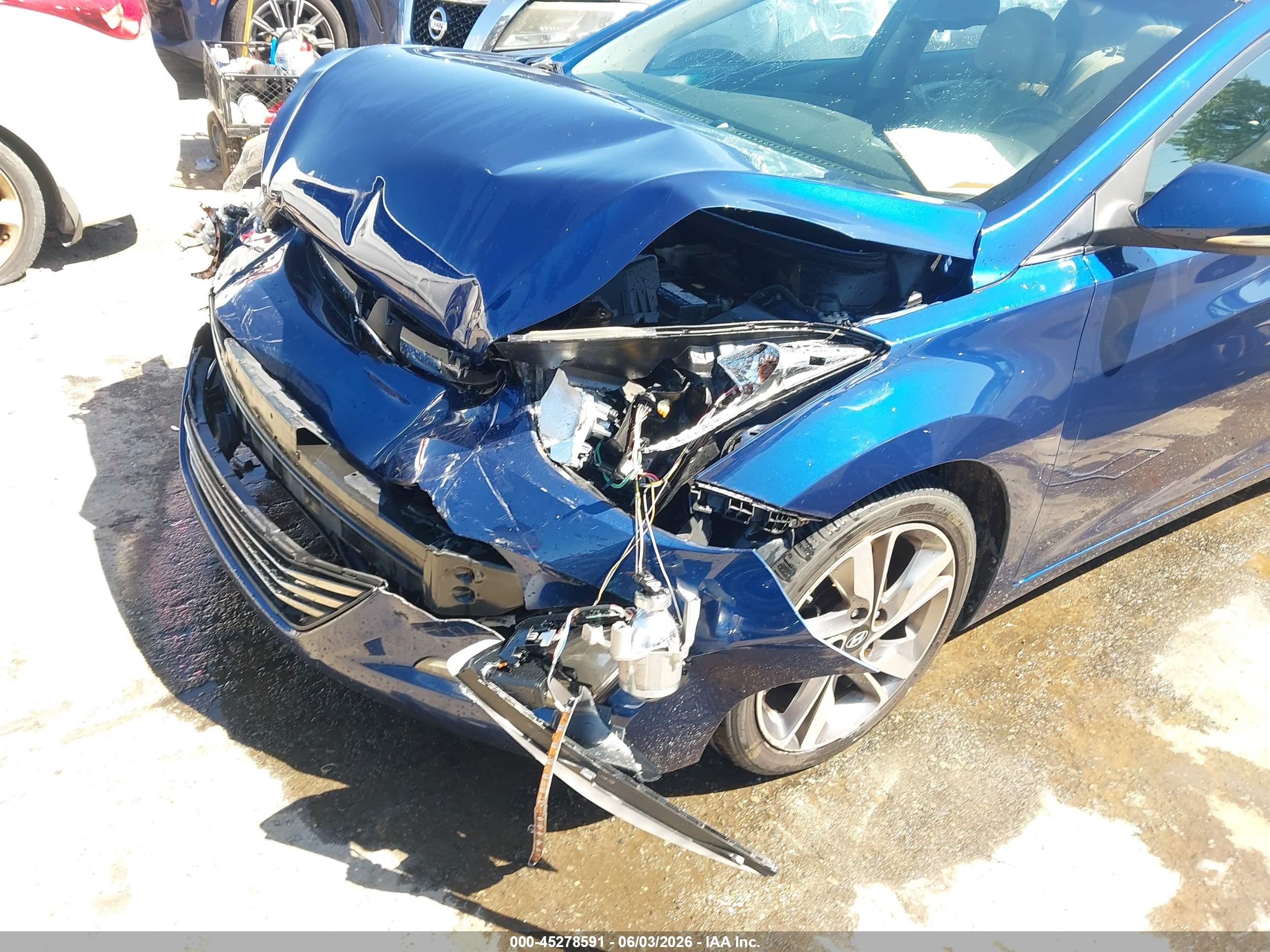 2015 Hyundai Elantra Limited Blue vin: 5NPDH4AE3FH574065