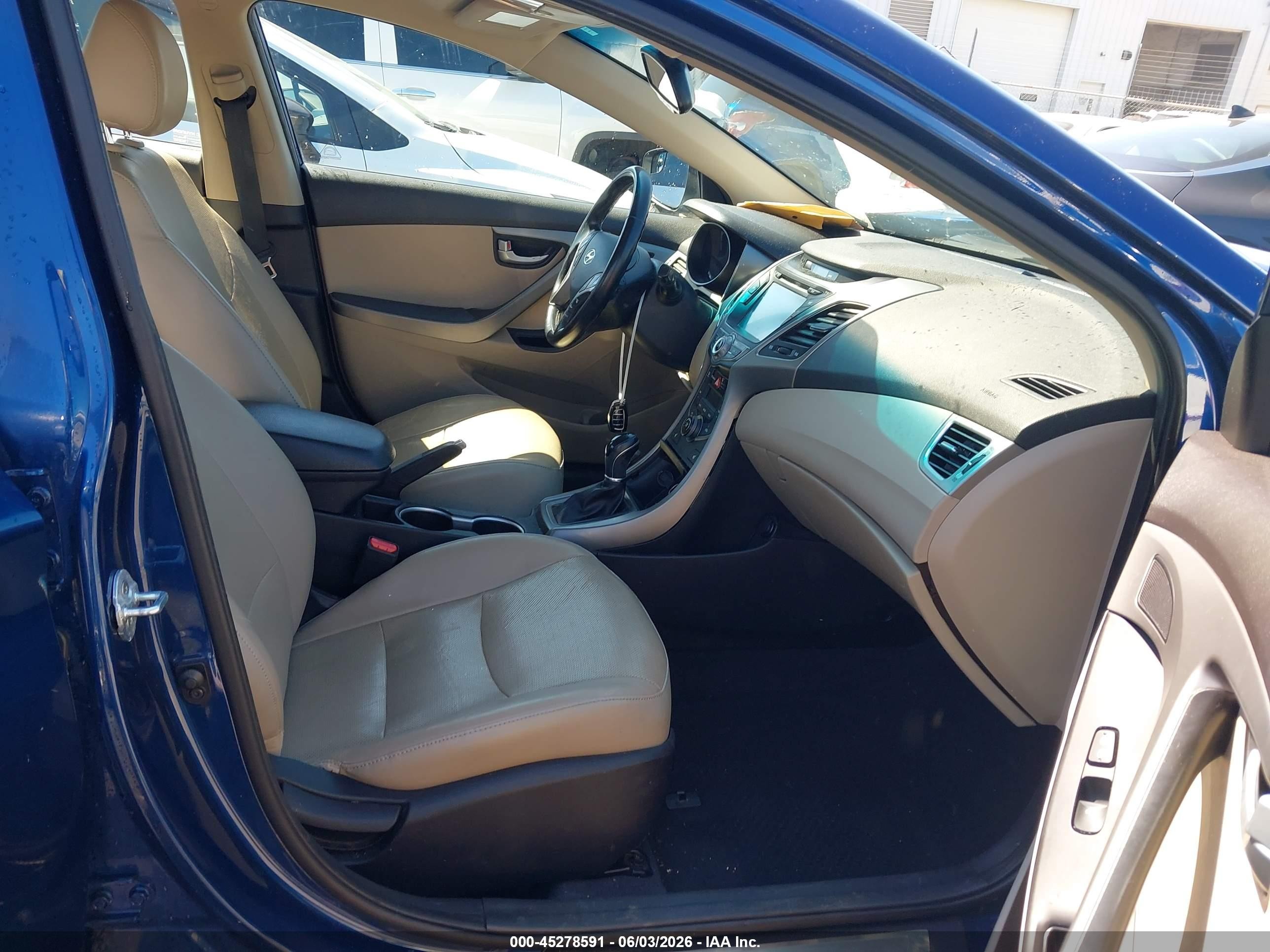 2015 Hyundai Elantra Limited Blue vin: 5NPDH4AE3FH574065