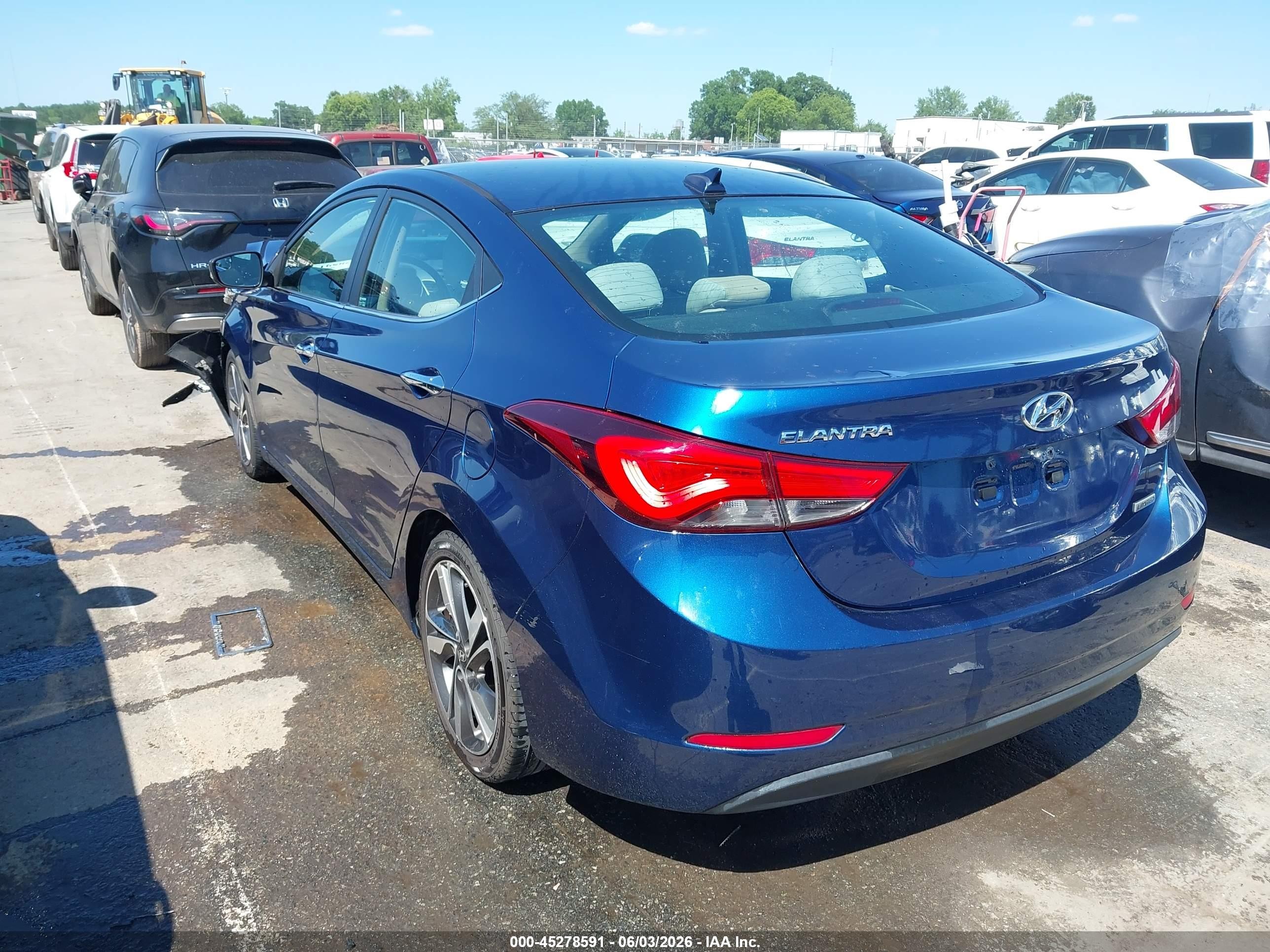 2015 Hyundai Elantra Limited Blue vin: 5NPDH4AE3FH574065
