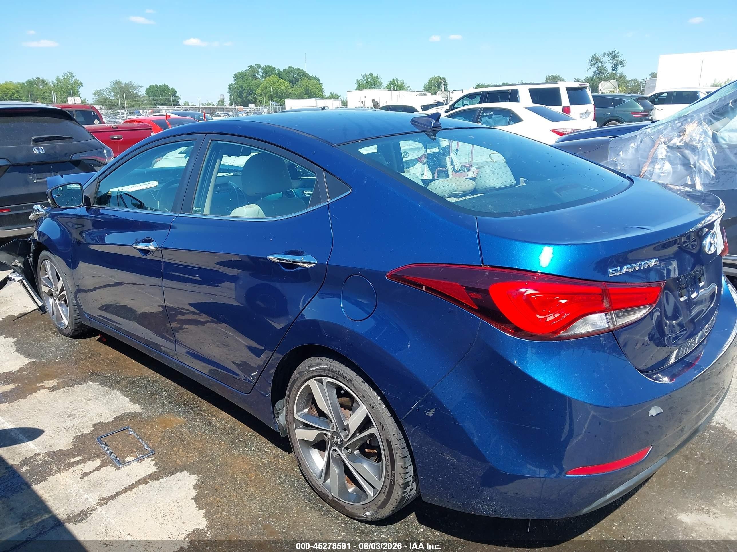 2015 Hyundai Elantra Limited Blue vin: 5NPDH4AE3FH574065
