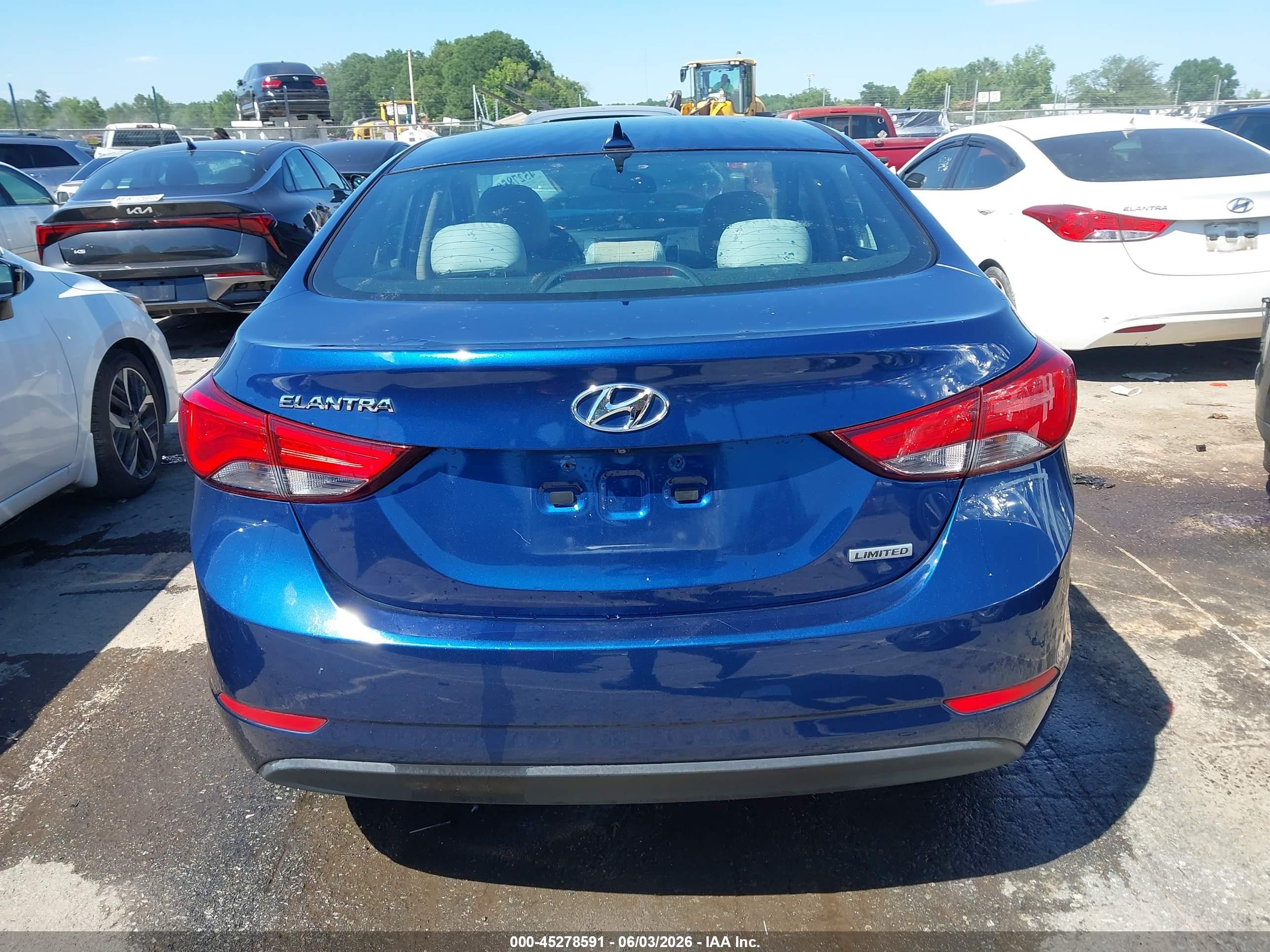2015 Hyundai Elantra Limited Blue vin: 5NPDH4AE3FH574065