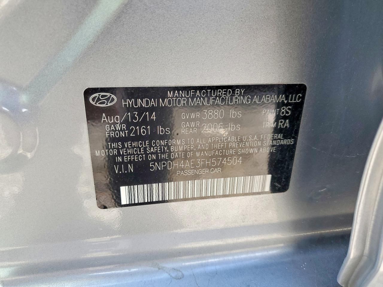 2015 Hyundai Elantra Se Серый vin: 5NPDH4AE3FH574504