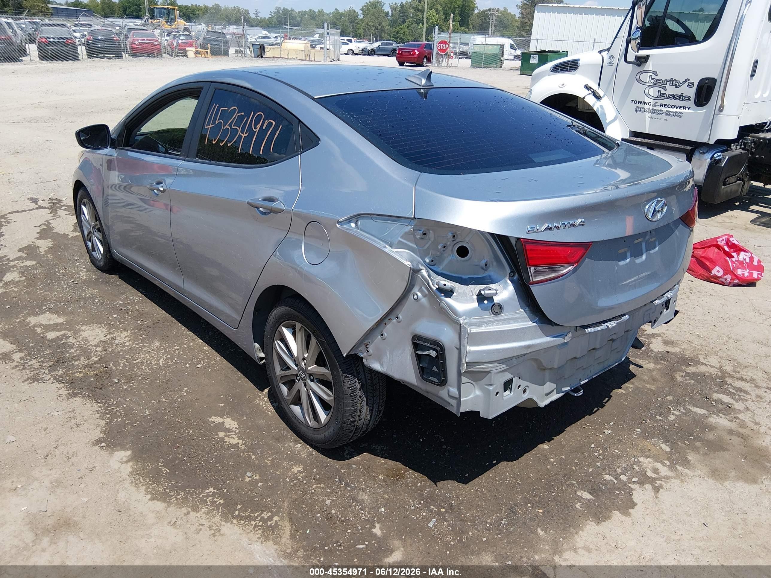 2015 Hyundai Elantra Se Gray vin: 5NPDH4AE3FH633602