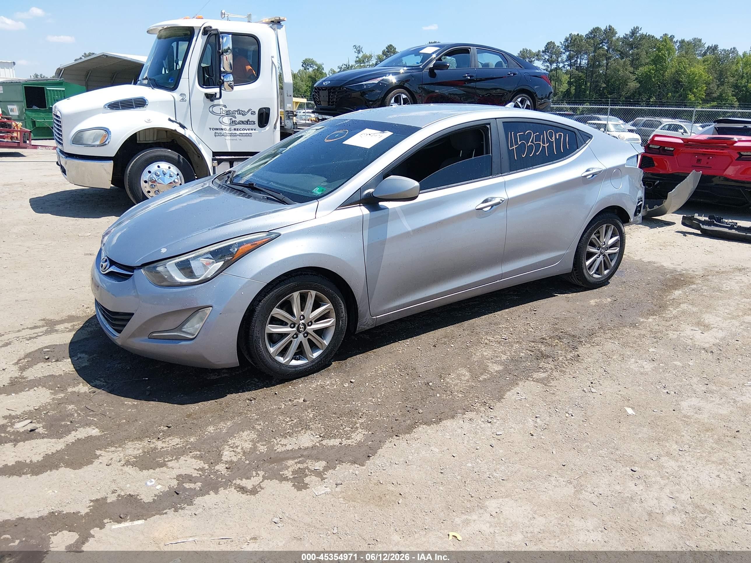 2015 Hyundai Elantra Se Gray vin: 5NPDH4AE3FH633602
