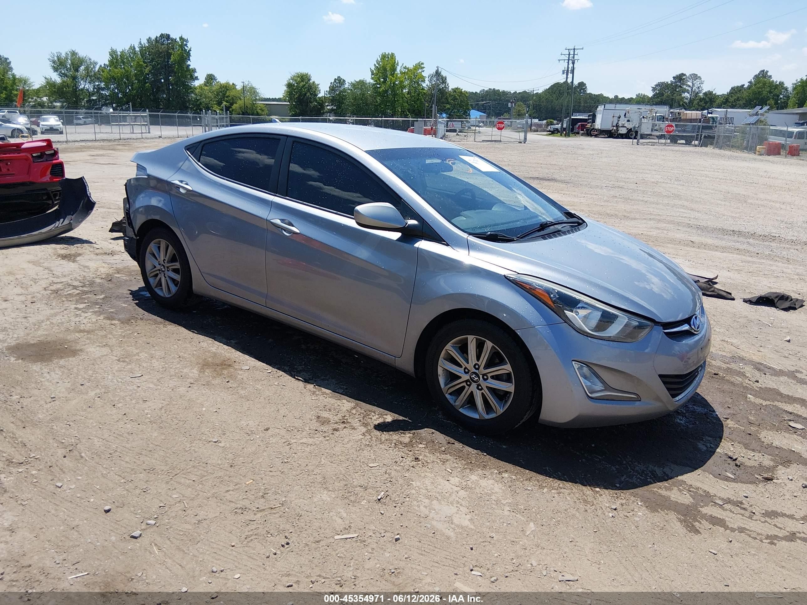 2015 Hyundai Elantra Se Gray vin: 5NPDH4AE3FH633602