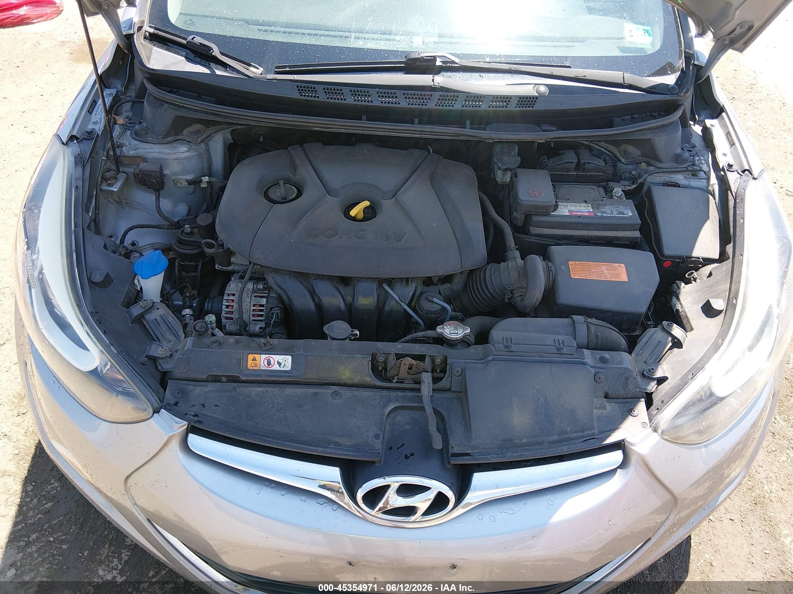 2015 Hyundai Elantra Se Gray vin: 5NPDH4AE3FH633602