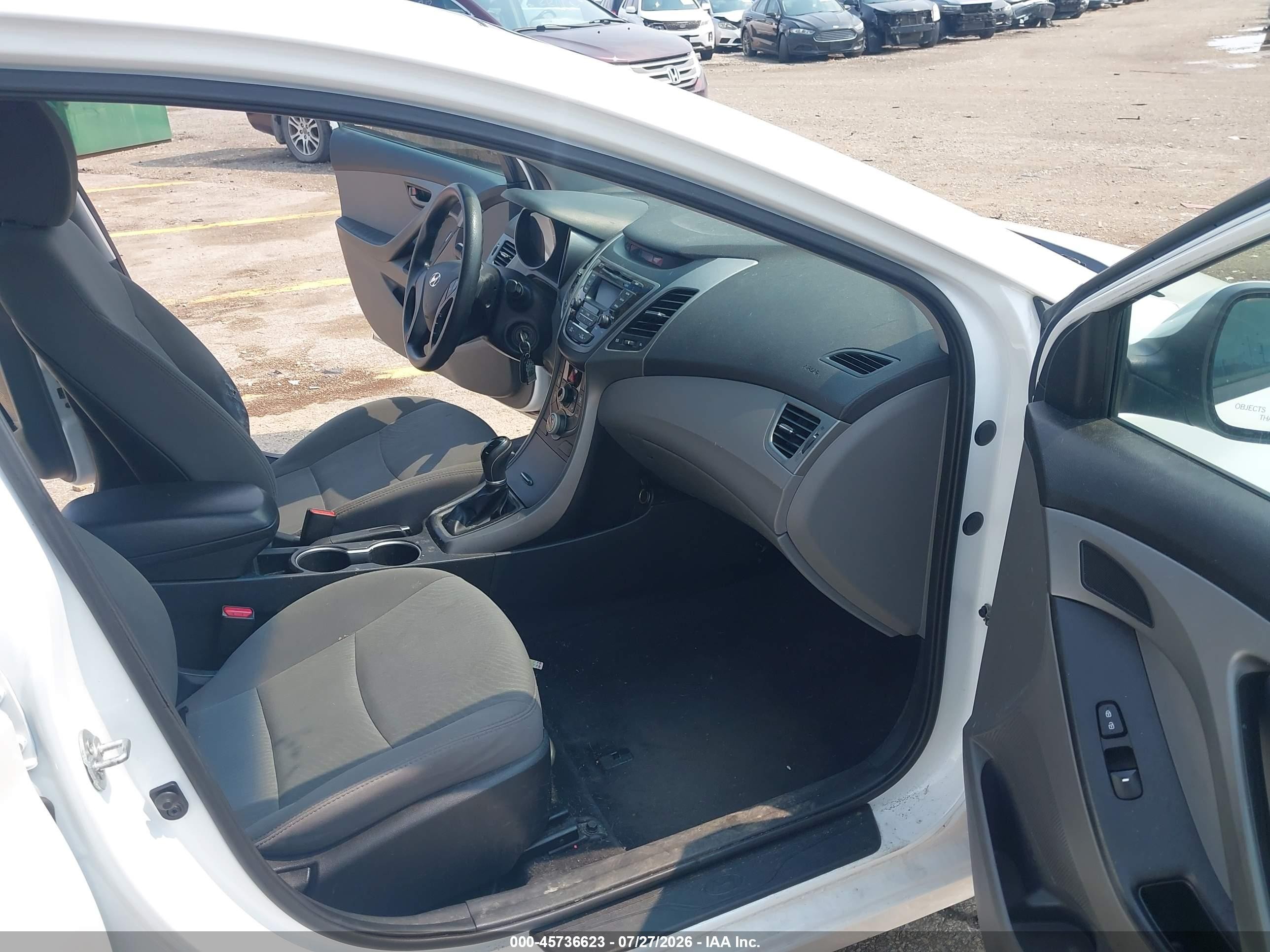 2015 Hyundai Elantra Se White vin: 5NPDH4AE3FH647760