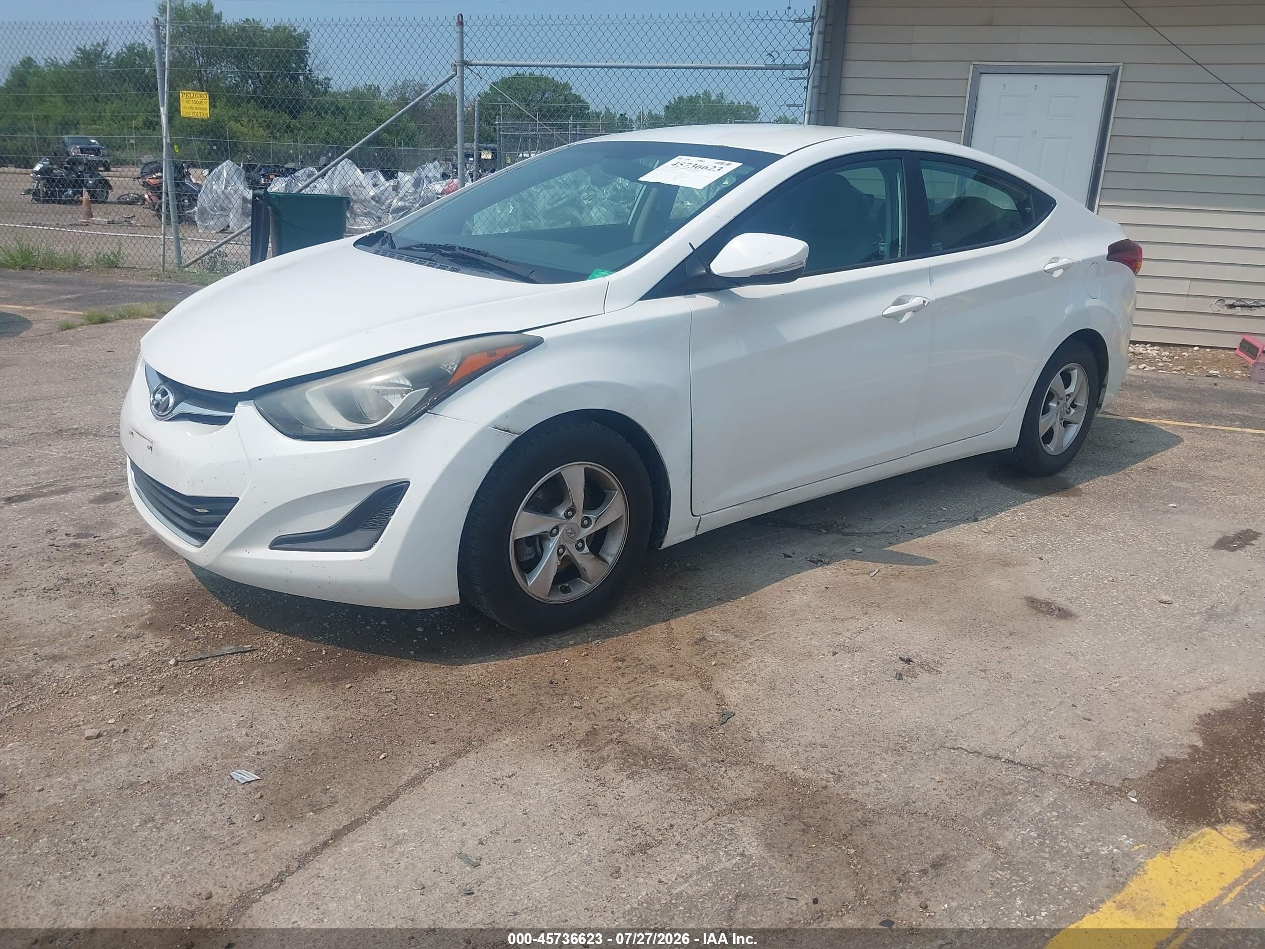 2015 Hyundai Elantra Se White vin: 5NPDH4AE3FH647760