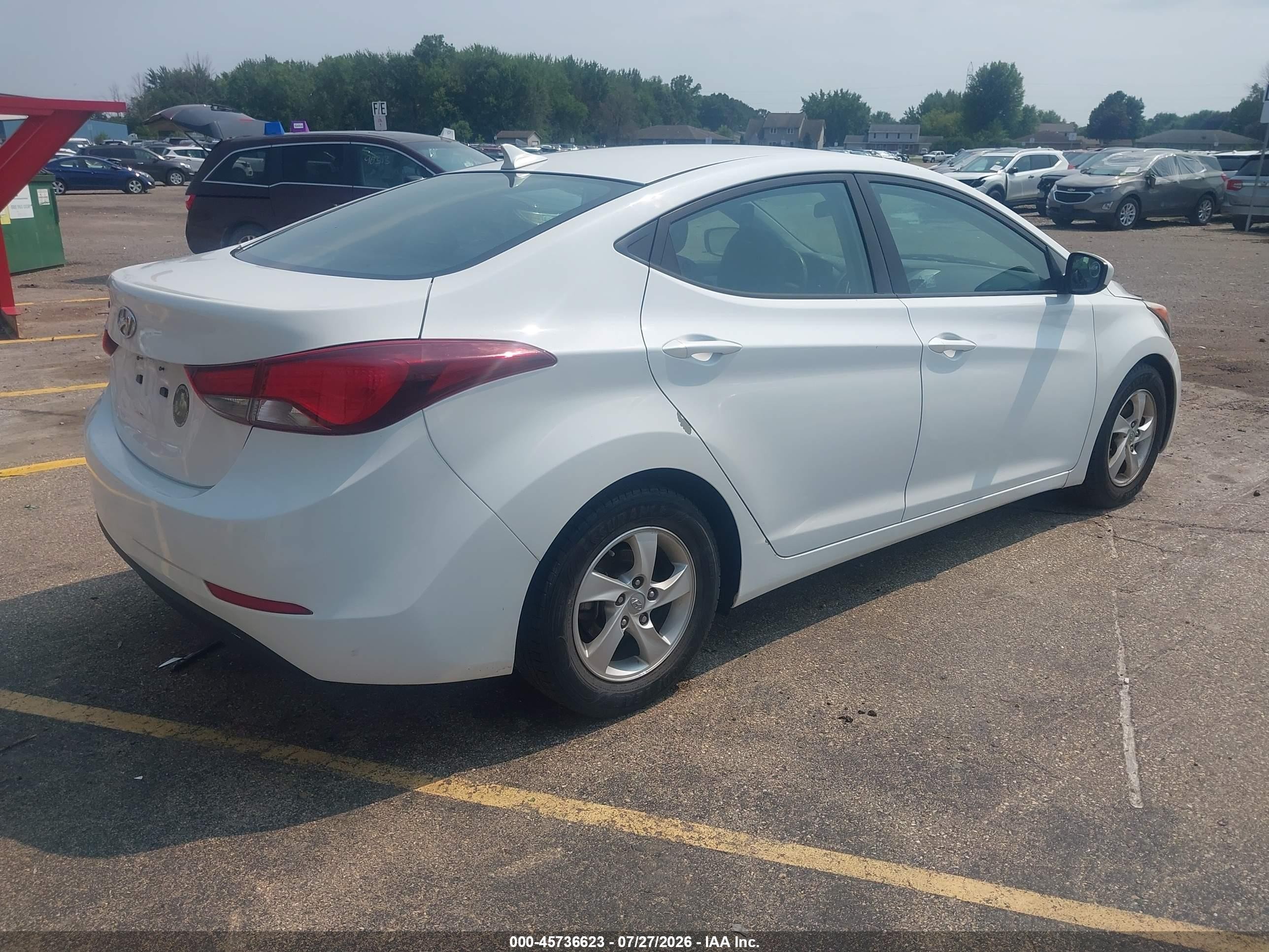 2015 Hyundai Elantra Se White vin: 5NPDH4AE3FH647760