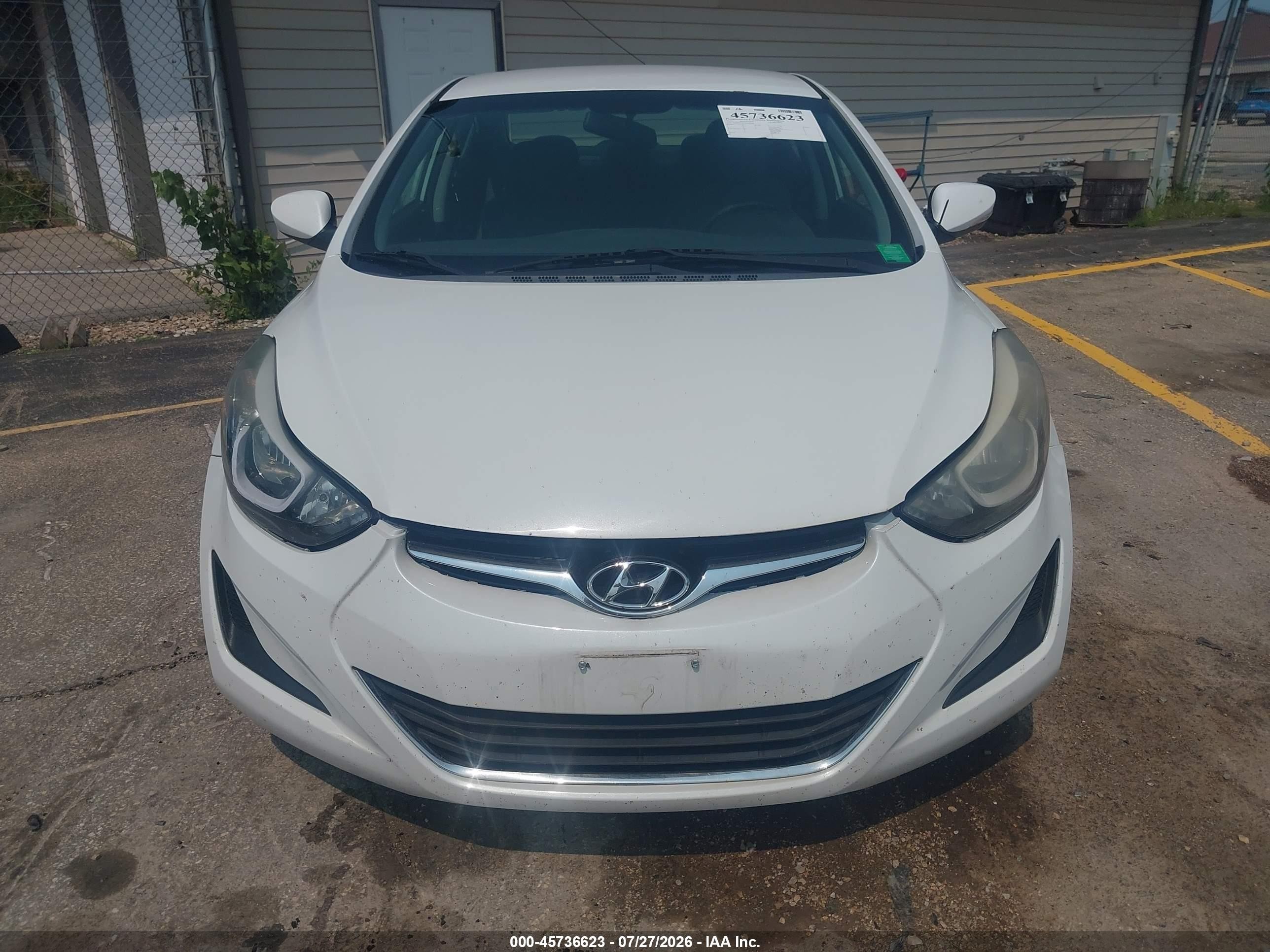 2015 Hyundai Elantra Se White vin: 5NPDH4AE3FH647760