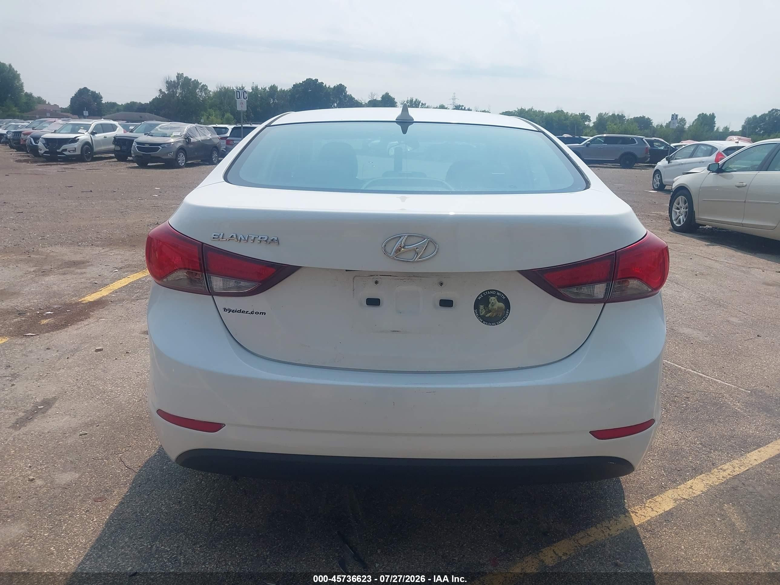 2015 Hyundai Elantra Se White vin: 5NPDH4AE3FH647760