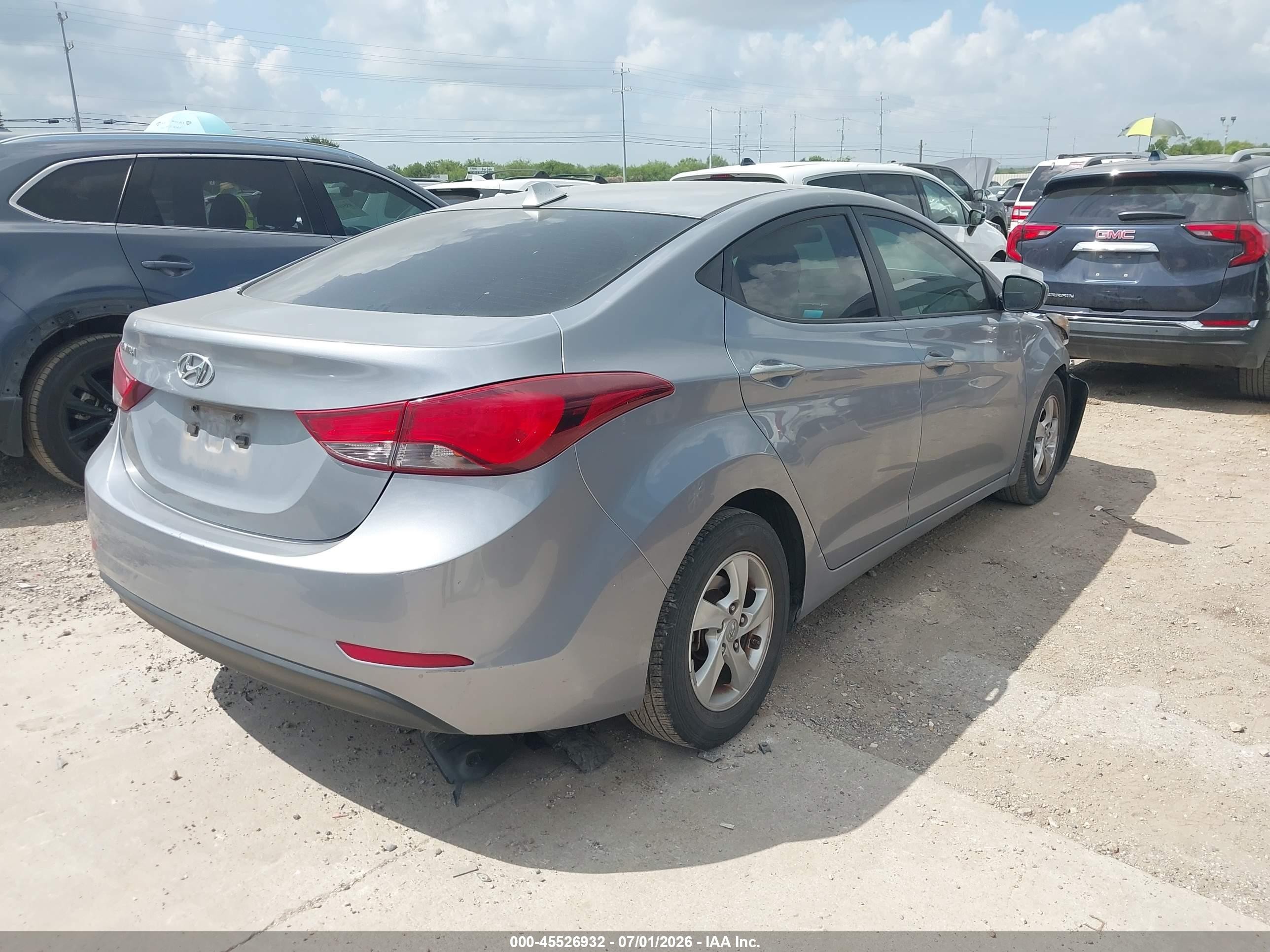 2015 Hyundai Elantra Se Gray vin: 5NPDH4AE3FH651114