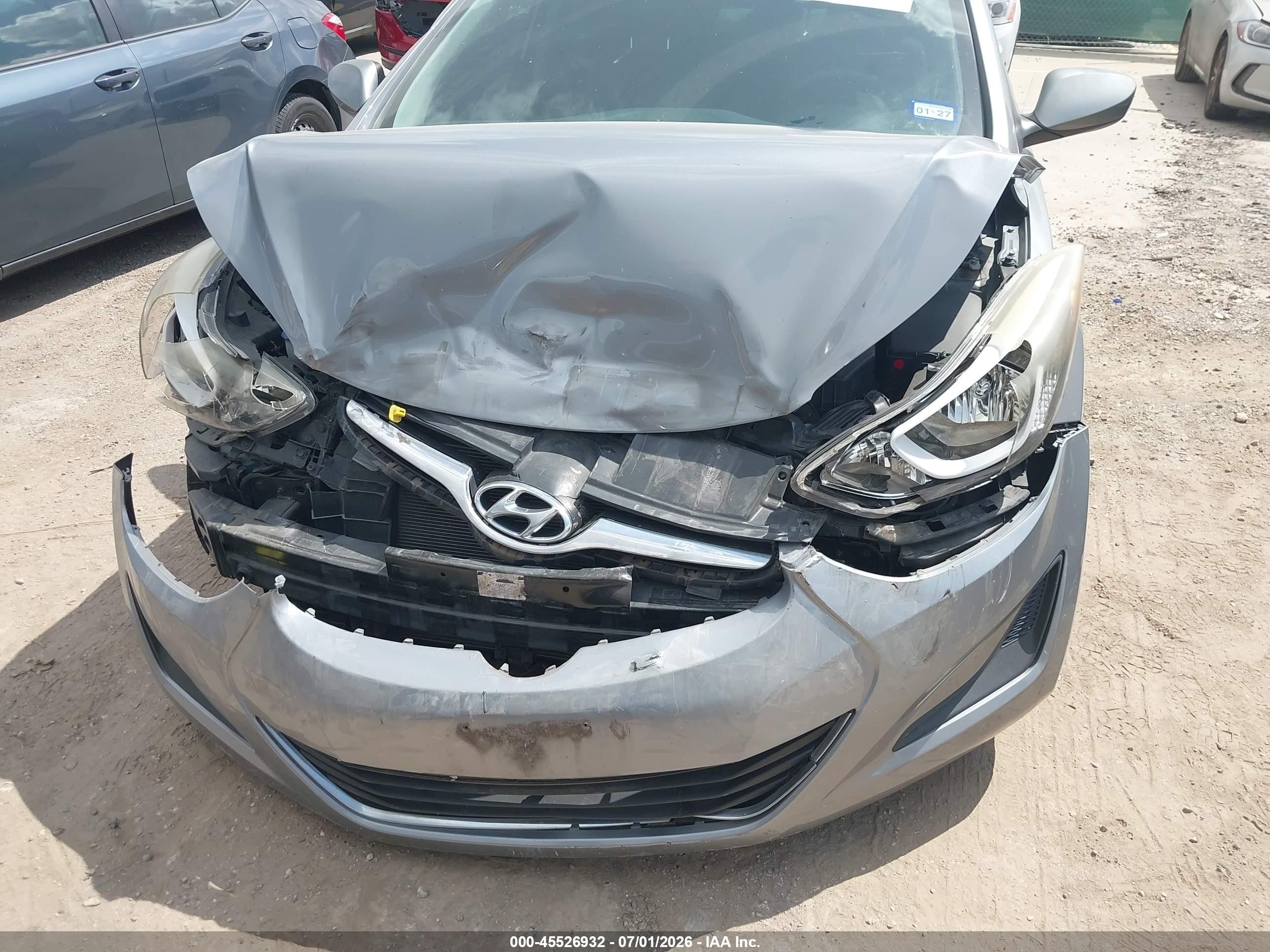 2015 Hyundai Elantra Se Gray vin: 5NPDH4AE3FH651114