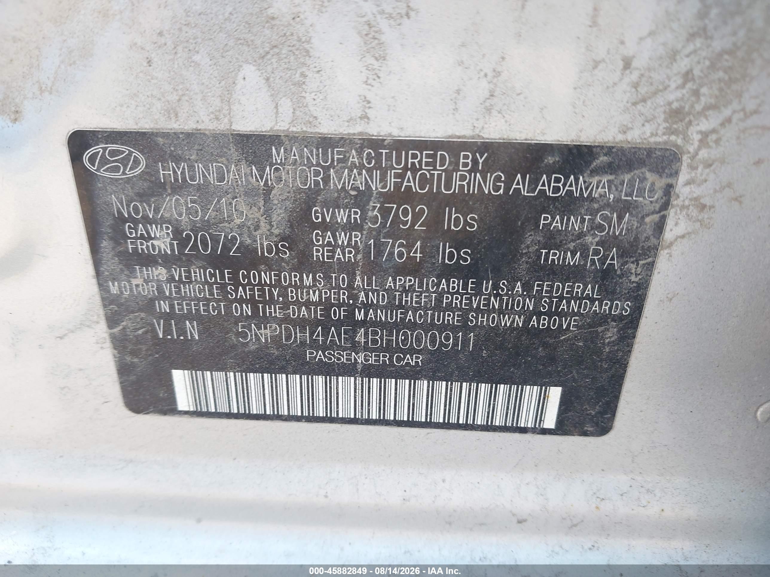 2011 Hyundai Elantra Gls Silver vin: 5NPDH4AE4BH000911