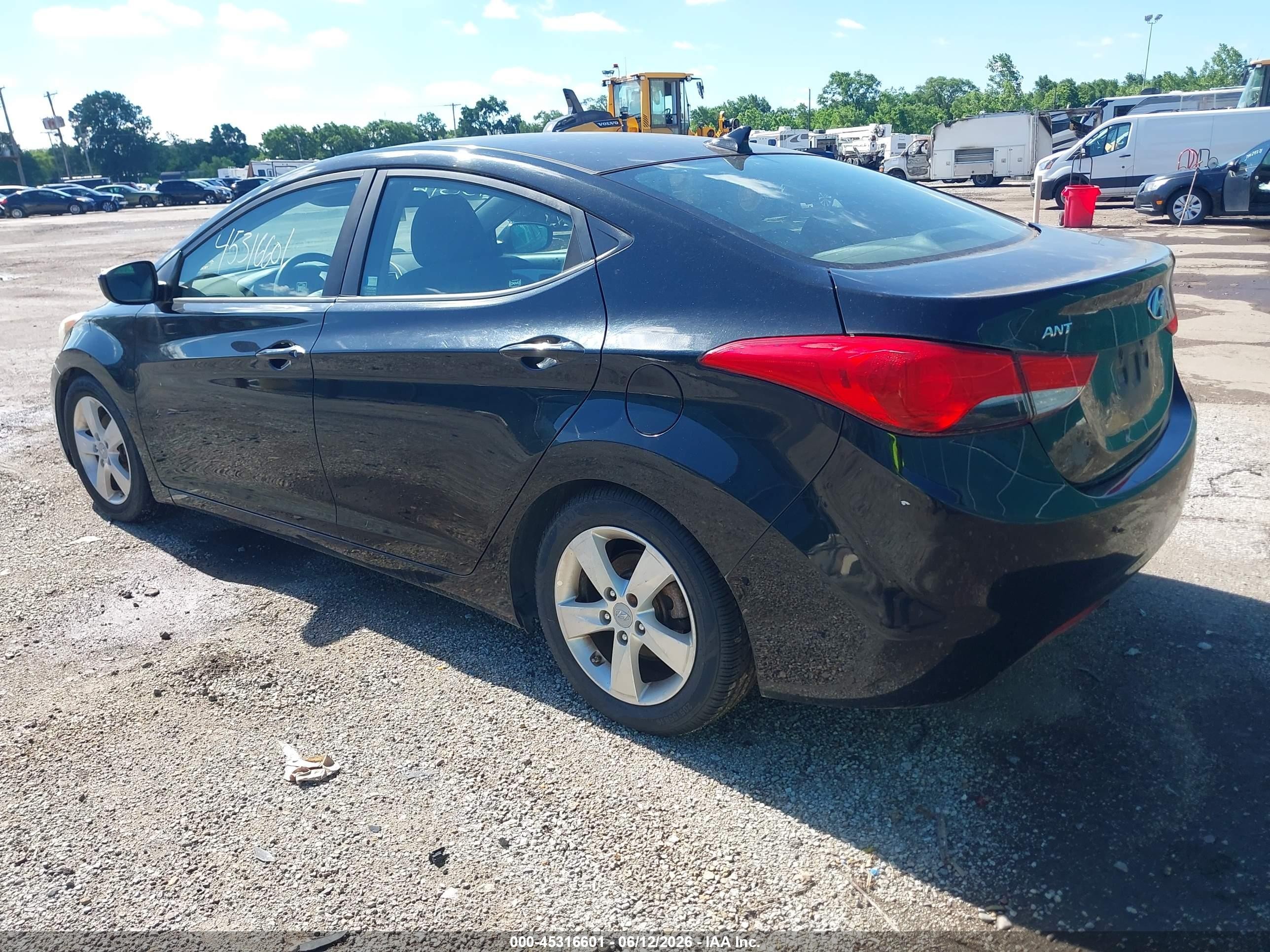 2011 Hyundai Elantra Gls Black vin: 5NPDH4AE4BH009107