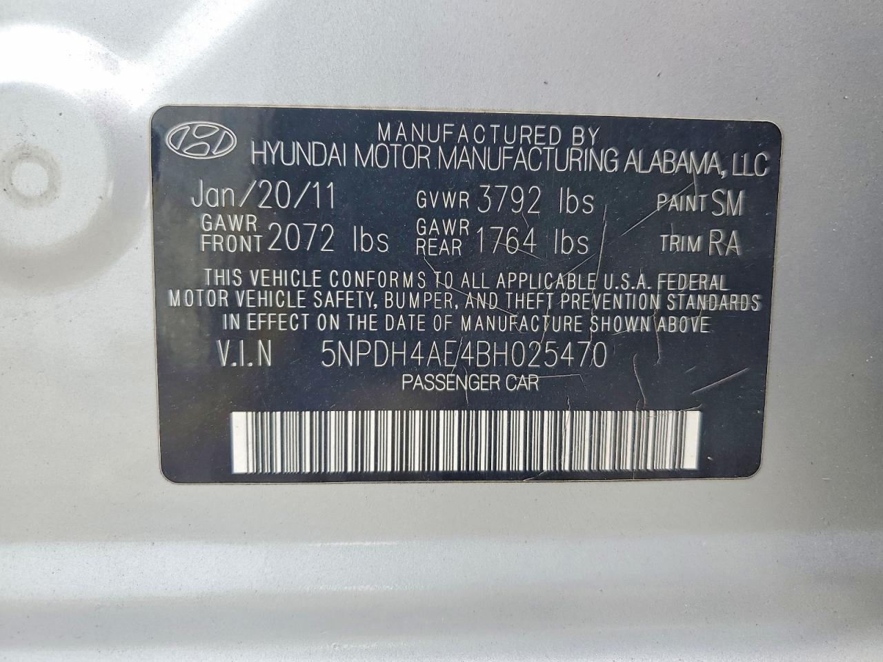 2011 Hyundai Elantra Gls Silver vin: 5NPDH4AE4BH025470