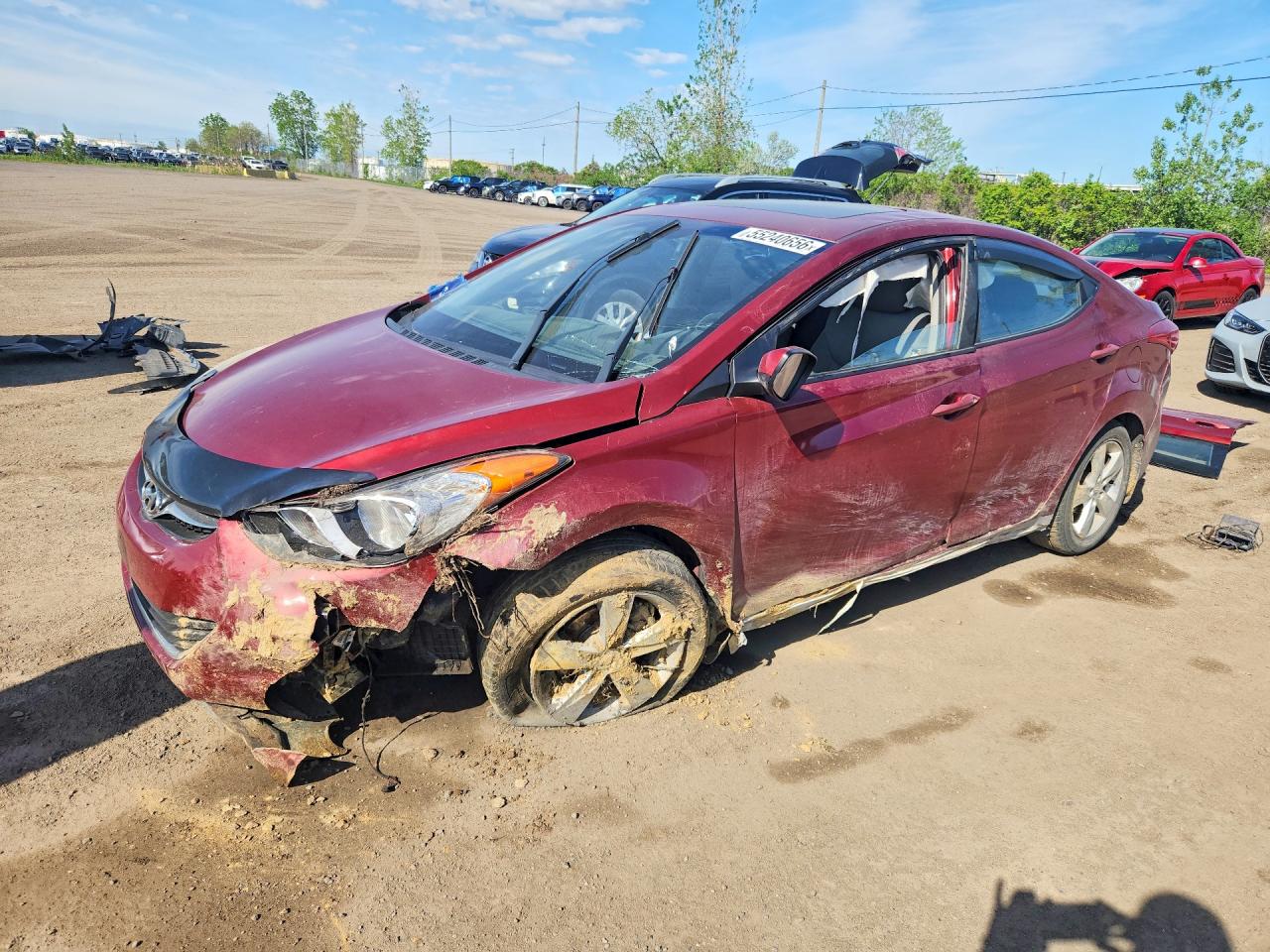 2011 Hyundai Elantra Gls Бордовый vin: 5NPDH4AE4BH059277