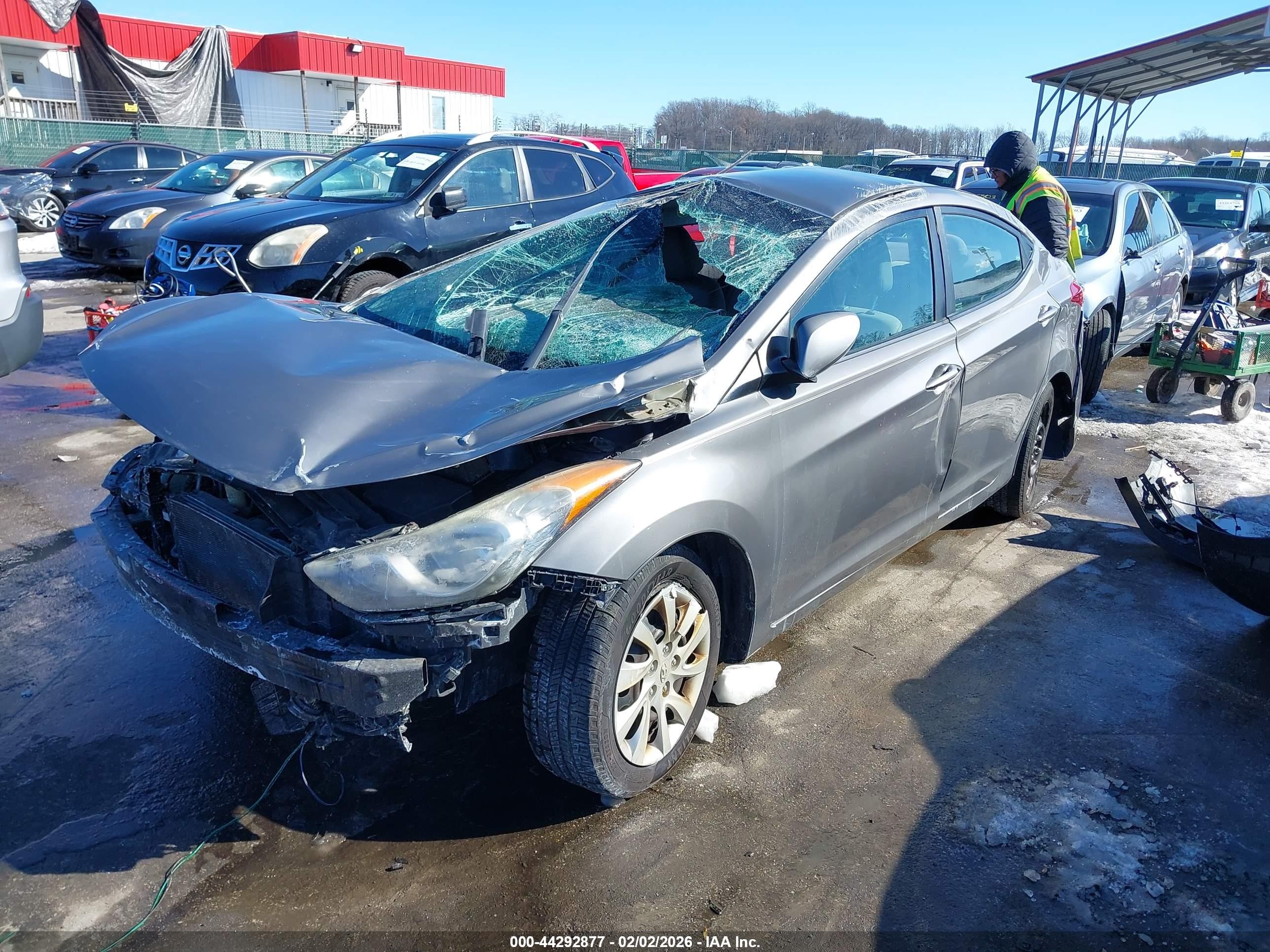 2012 Hyundai Elantra Gls Gray vin: 5NPDH4AE4CH074380