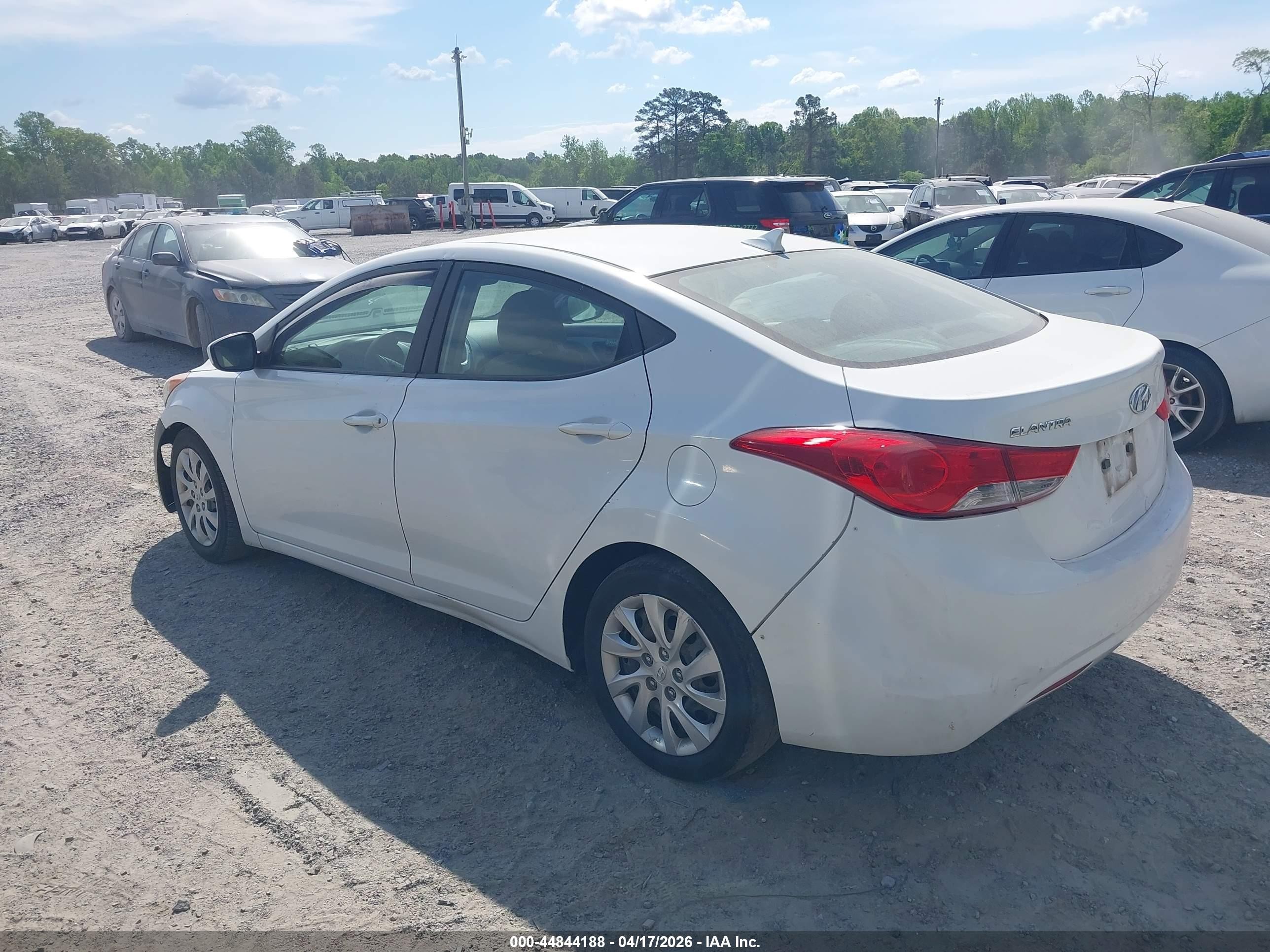 2012 Hyundai Elantra Gls White vin: 5NPDH4AE4CH076663