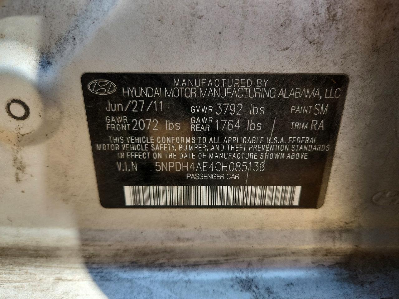 2012 Hyundai Elantra Gls Серебряный vin: 5NPDH4AE4CH085136