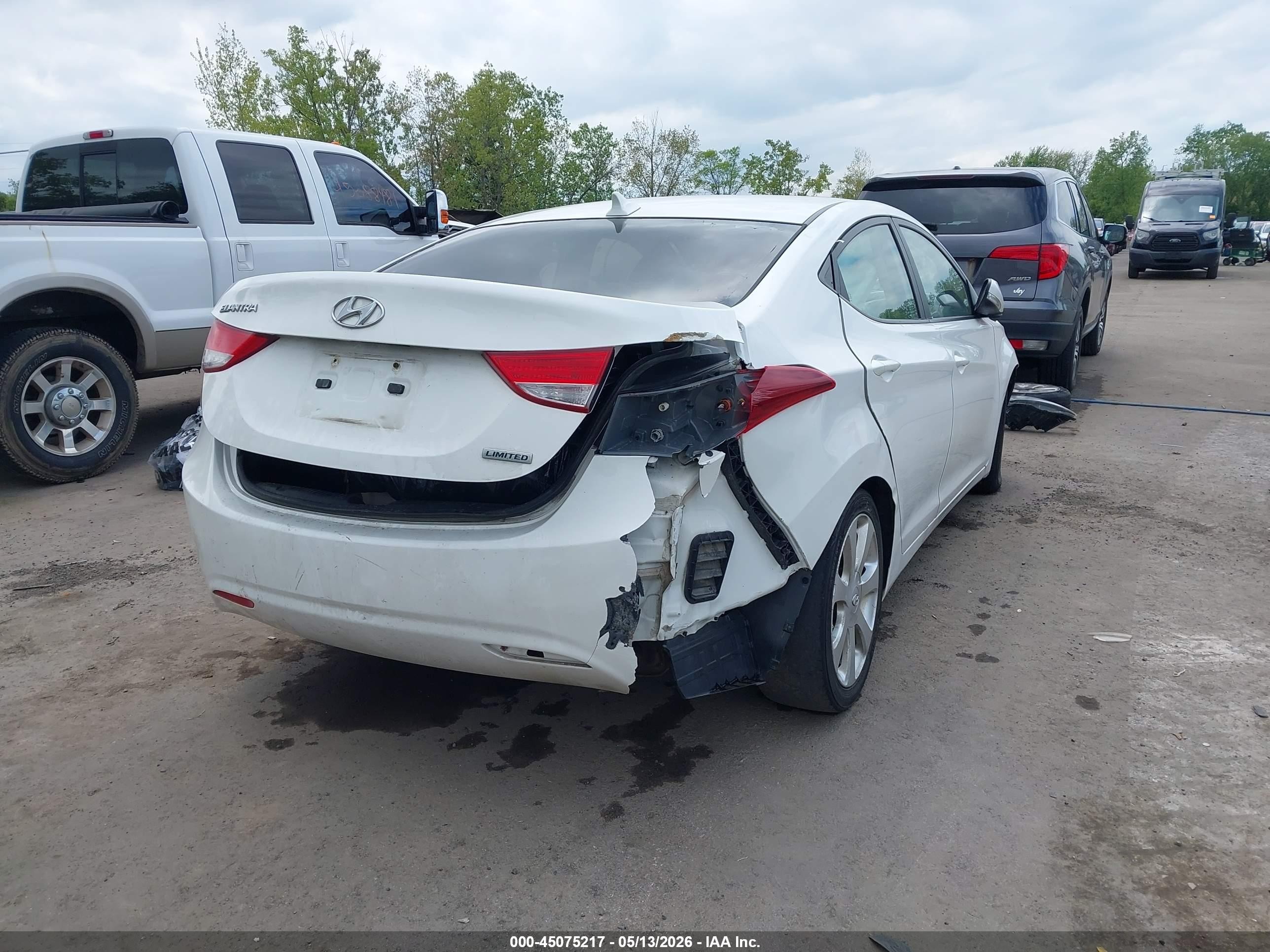 2012 Hyundai Elantra Limited White vin: 5NPDH4AE4CH086030