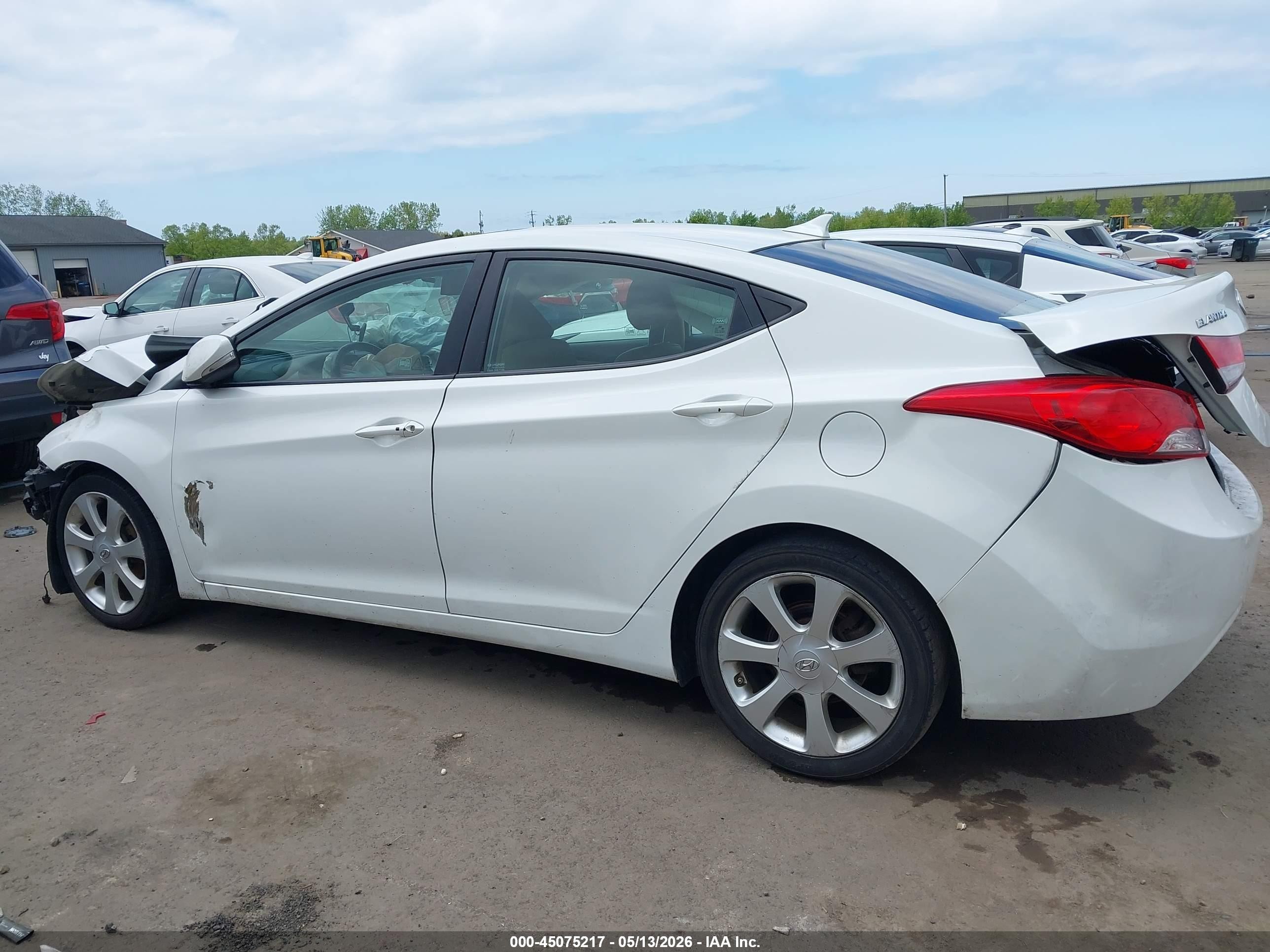 2012 Hyundai Elantra Limited White vin: 5NPDH4AE4CH086030