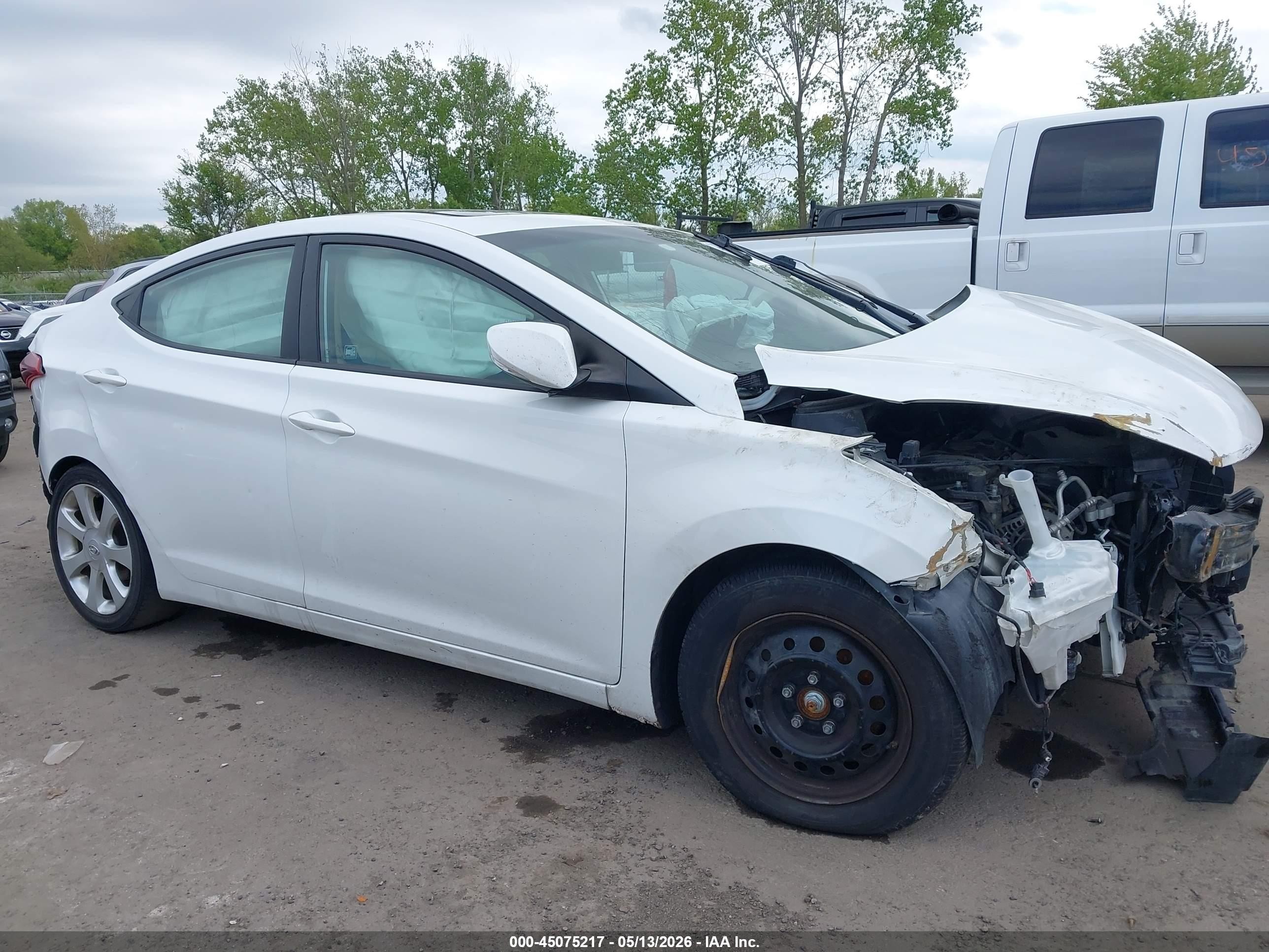 2012 Hyundai Elantra Limited White vin: 5NPDH4AE4CH086030